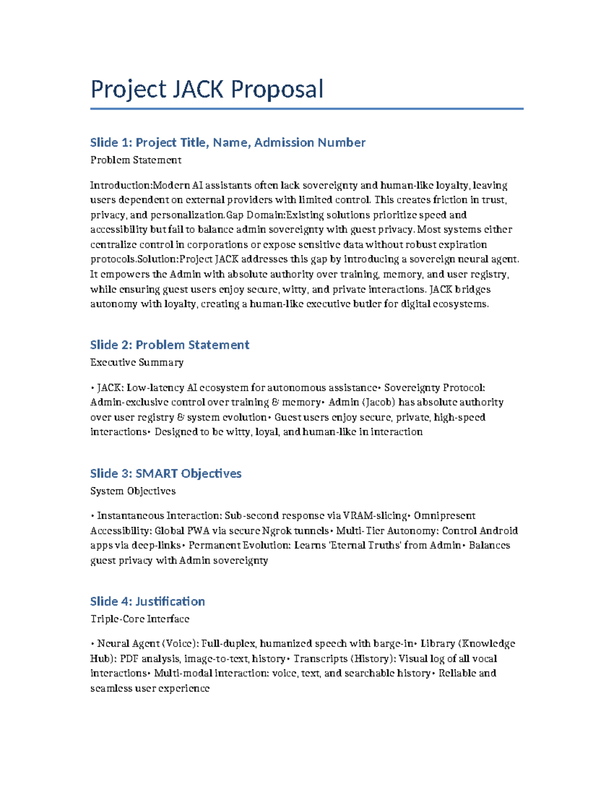 Project JACK Proposal - AI Sovereignty & User Privacy Solutions - Studocu