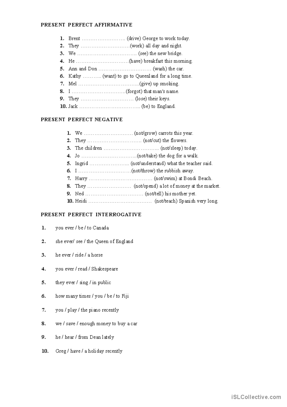 Present Perfect - Review - Everybody Up 3 - Units 1 & 2 - Studocu