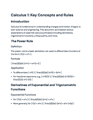 Calculus 1: Key Concepts and Applications for Understanding Change ...