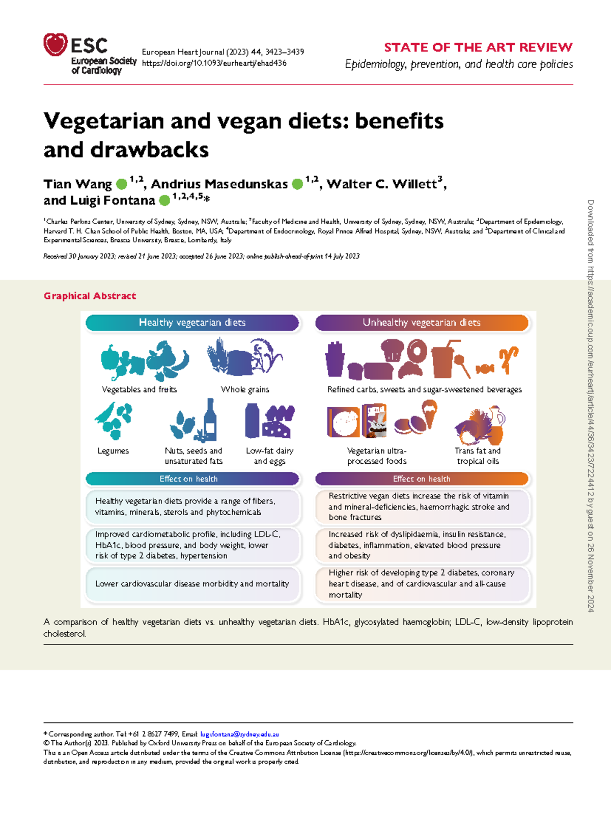 Literature review - Vegetarian and vegan diets: benefits and drawbacks ...