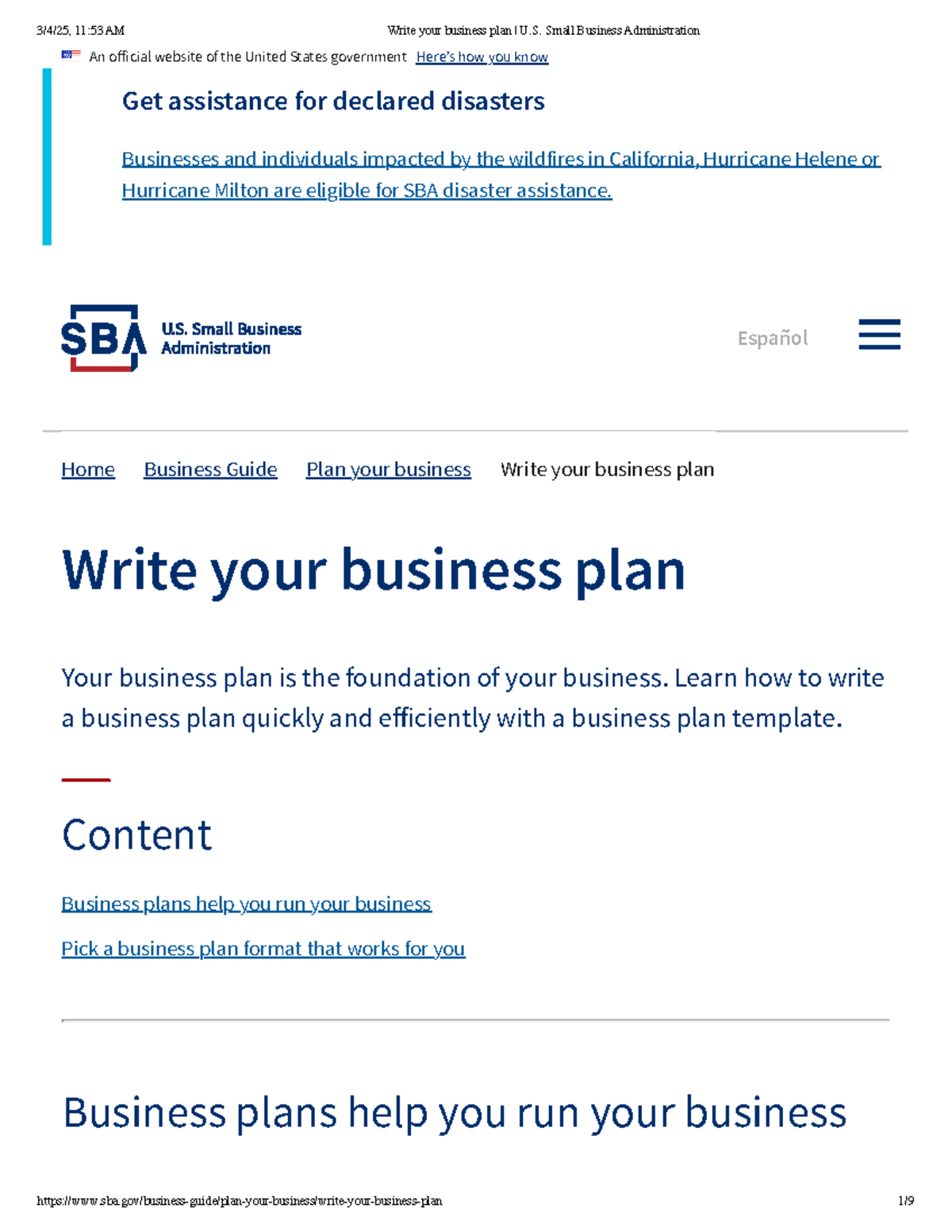 Creating an Effective Business Plan: Insights from the U.S. SBA Guide ...