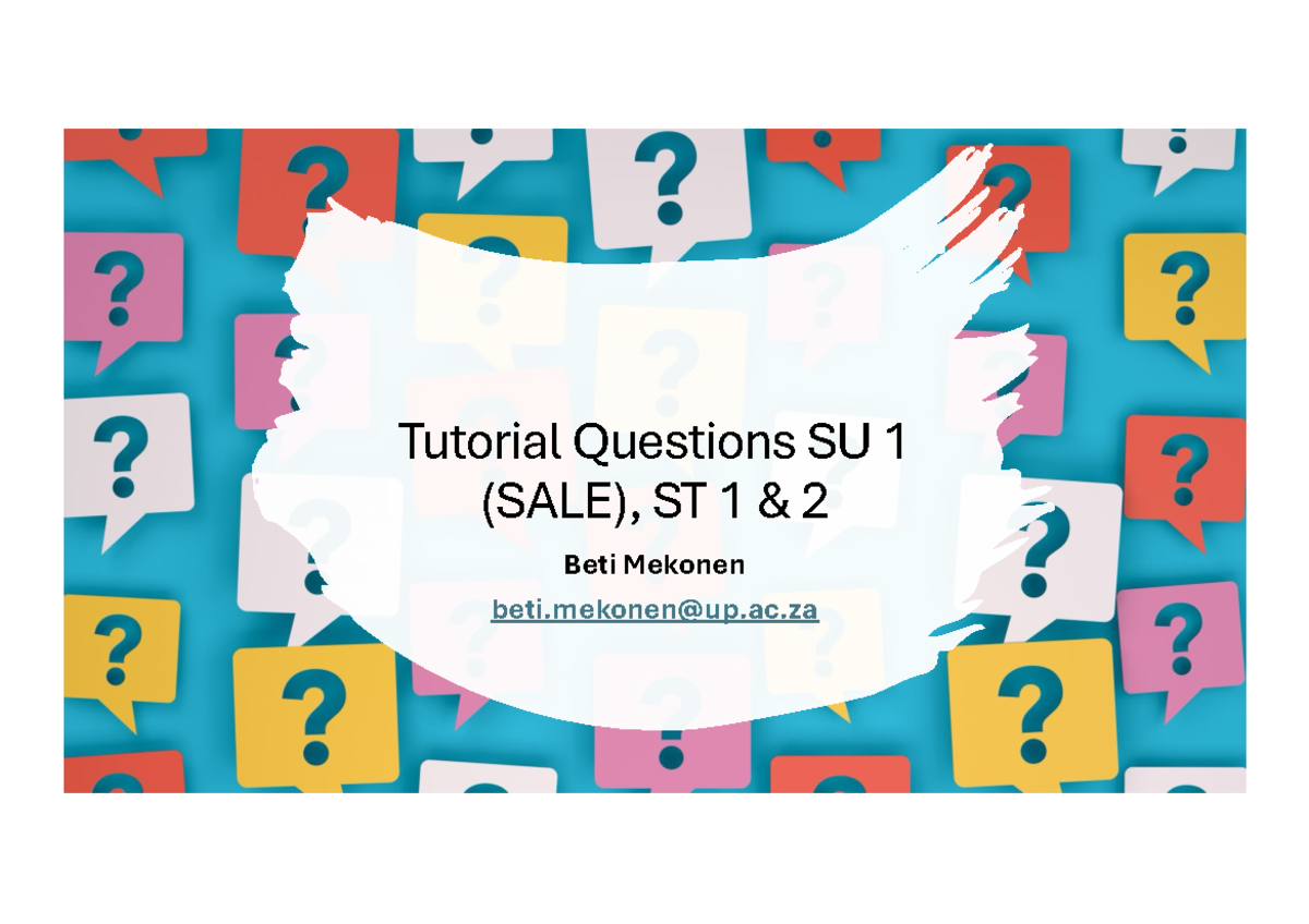 KTH 220 Practice Questions on Sale Contracts ST 1 & 2 - Studocu