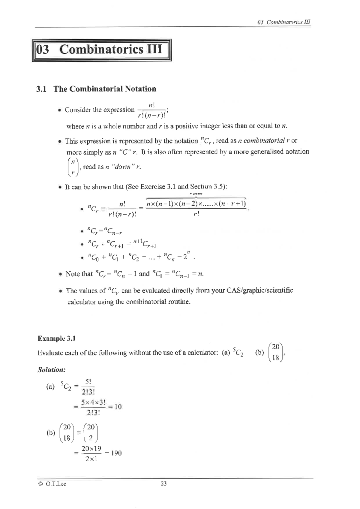 MS12 LEE CH03 Combinatorics III: Combinatorial Notation and Exercises ...