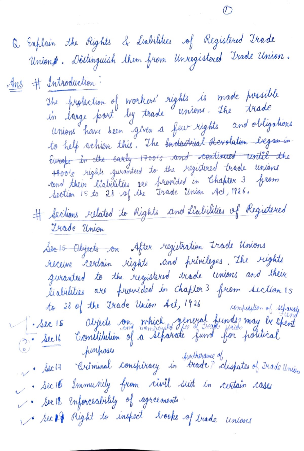 Labour Law Overview for Section A - Key Concepts and Provisions - Studocu