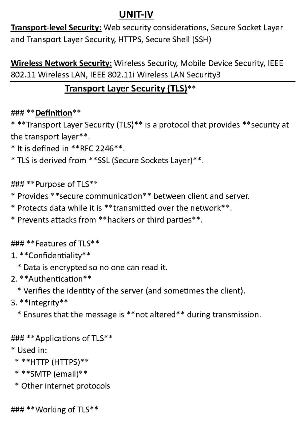 CNS 4 - Web Security Essentials: TLS, SSL, and Wireless Safety - Studocu