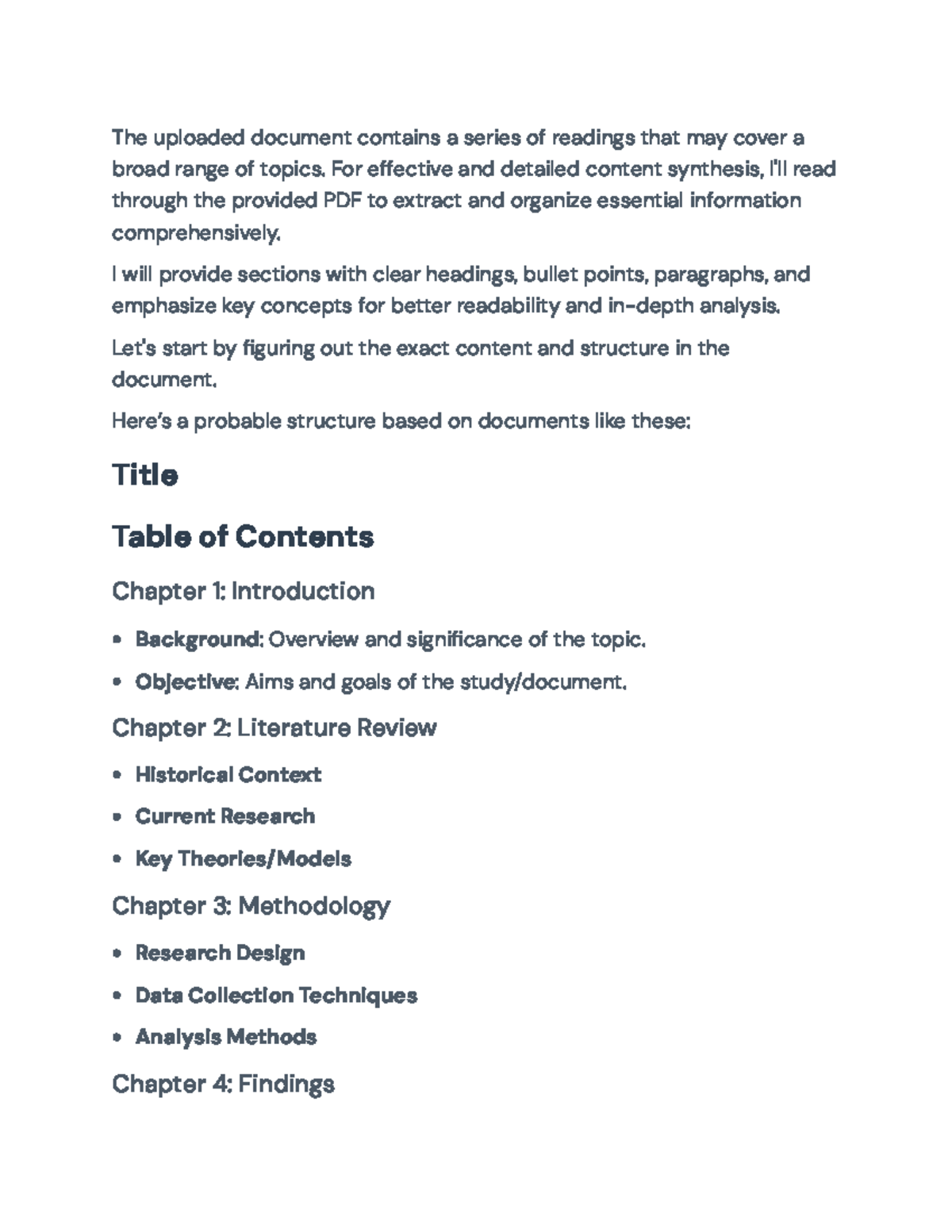 Document Structure and Content Overview for Analysis and Synthesis ...