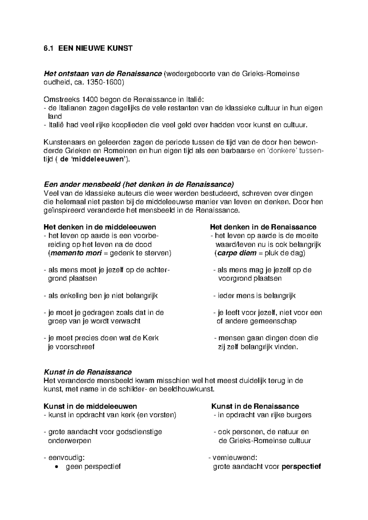 Samenvatting Kunst en Mensbeeld in de Renaissance (5e druk) II ...