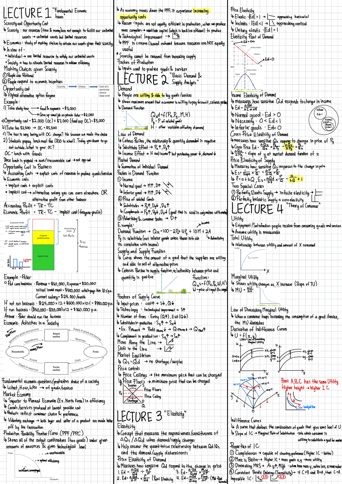 ECON 101 Lecture Notes: Price Elasticity, Scarcity & Opportunity Costs ...