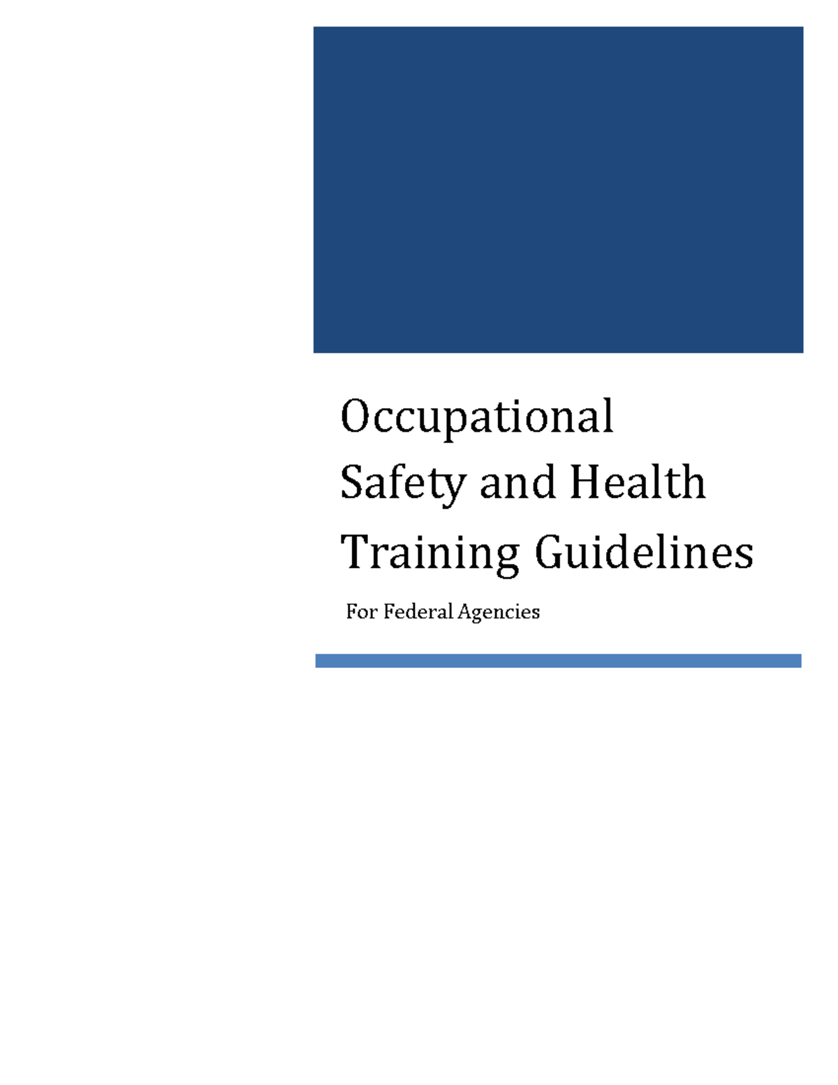 OSHA Training Guidelines for Federal Agencies (2014) - Studocu
