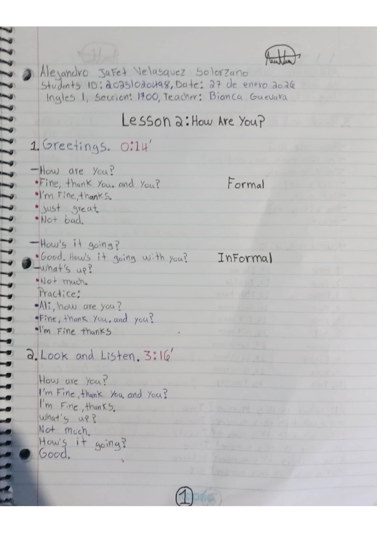 Ingles 1100: Student Notes and Practice Exercises - Studocu