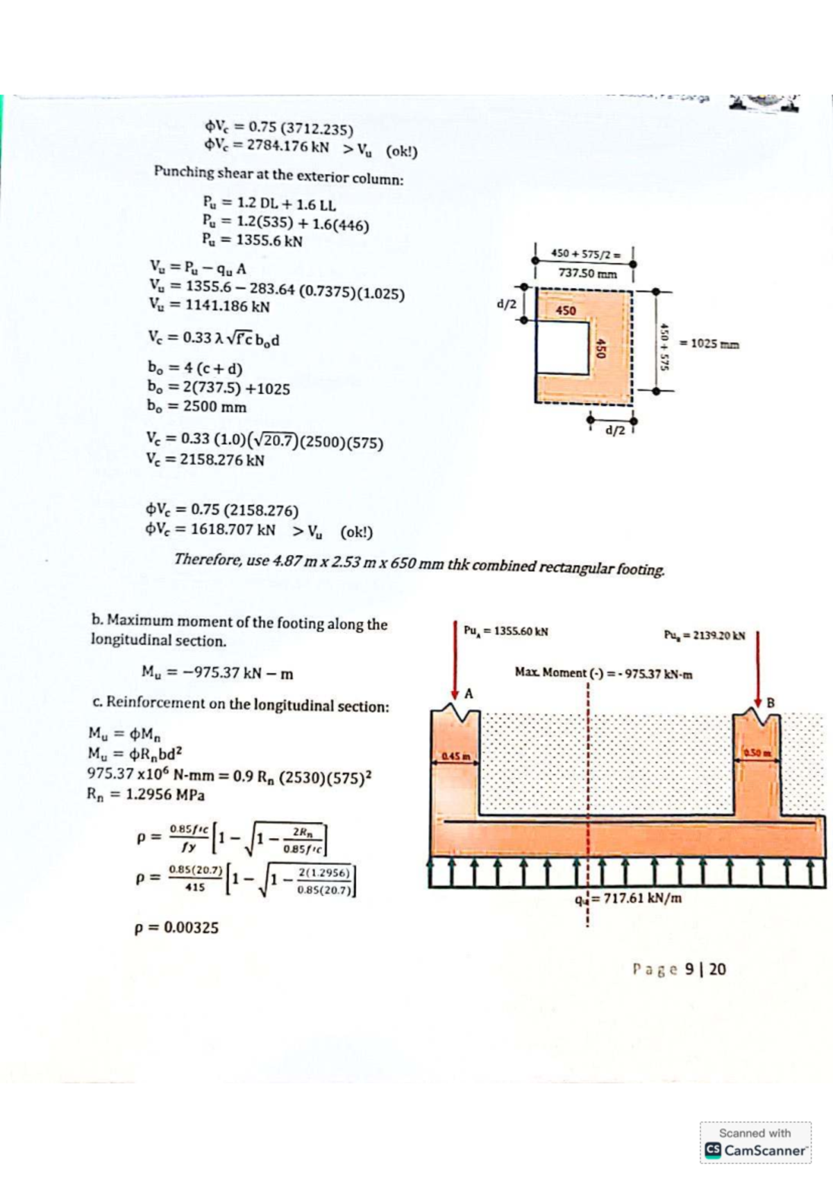 Foundation Design and Analysis: Combined Rectangular Footing (CE 3712 ...