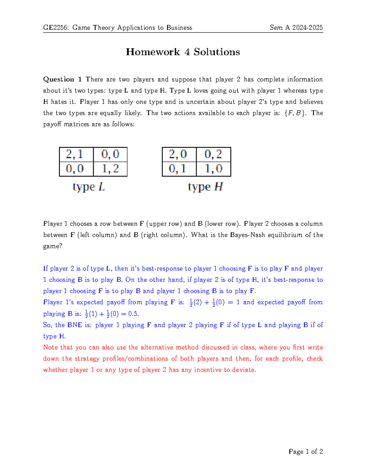 HW4 Solutions - the solution of the 4th HW assignment - GE2256: Game ...