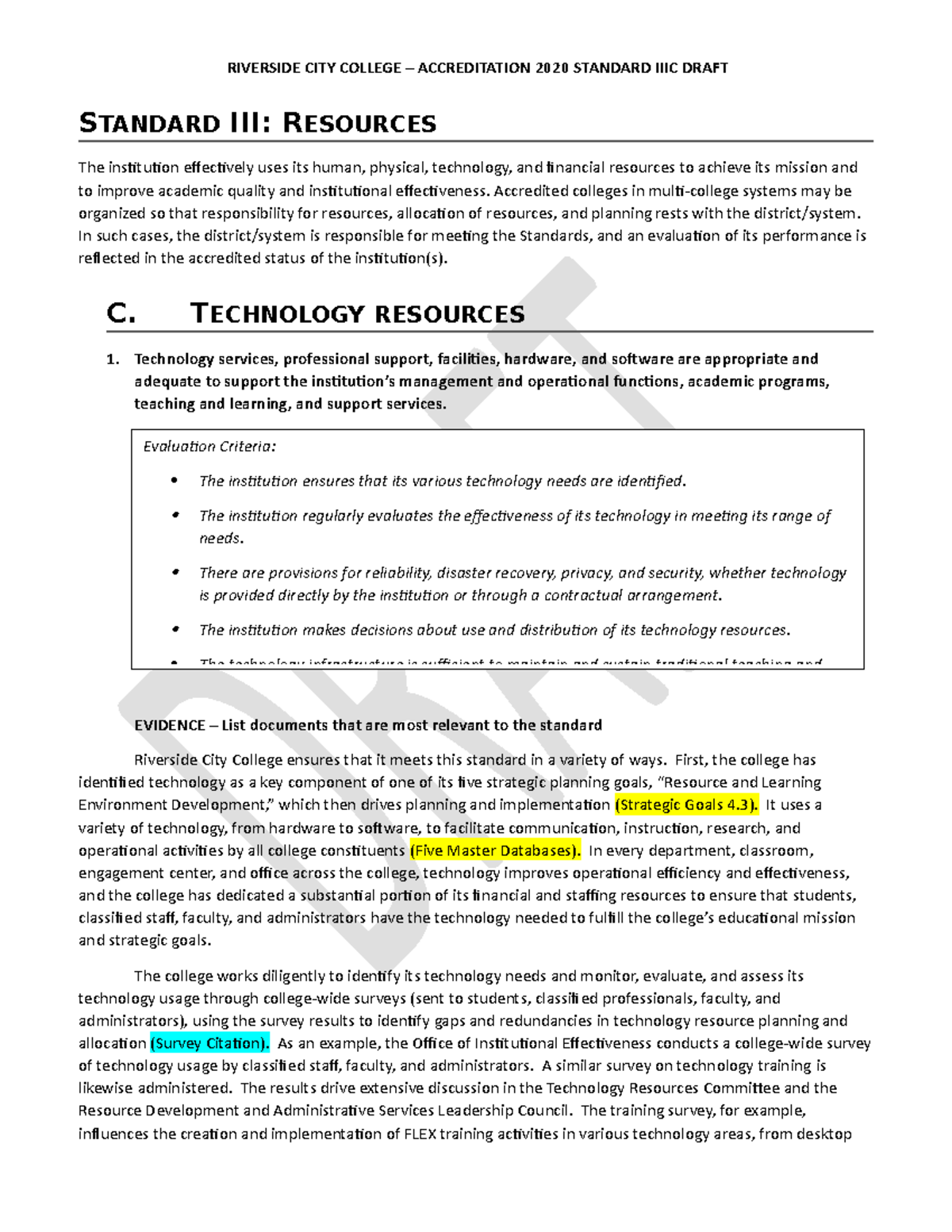 Standard IIIC Draft Worksheet - Technology - 1-17-19 draft - STANDARD ...
