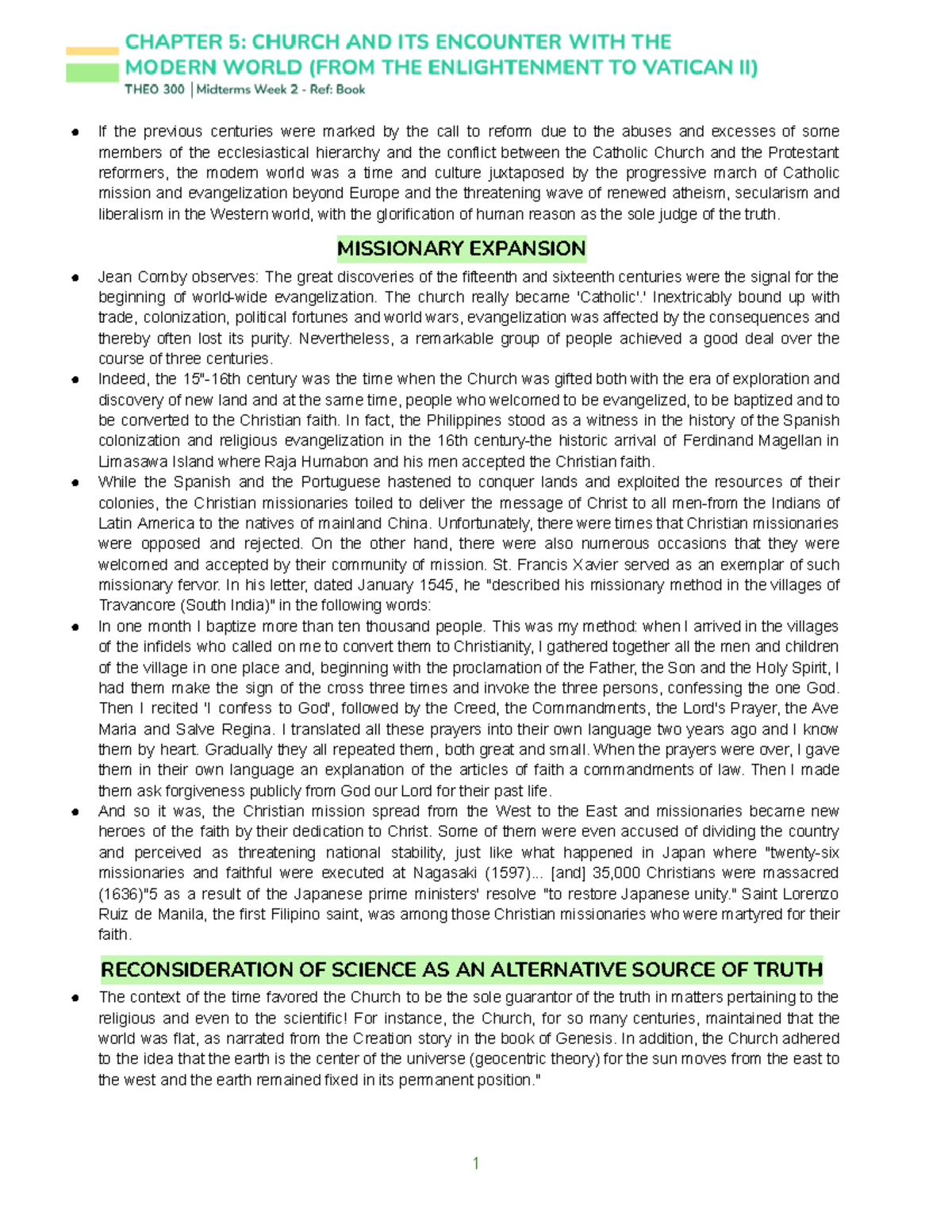 Chapter 5: The Church's Engagement with Modernity (Enlightenment to ...