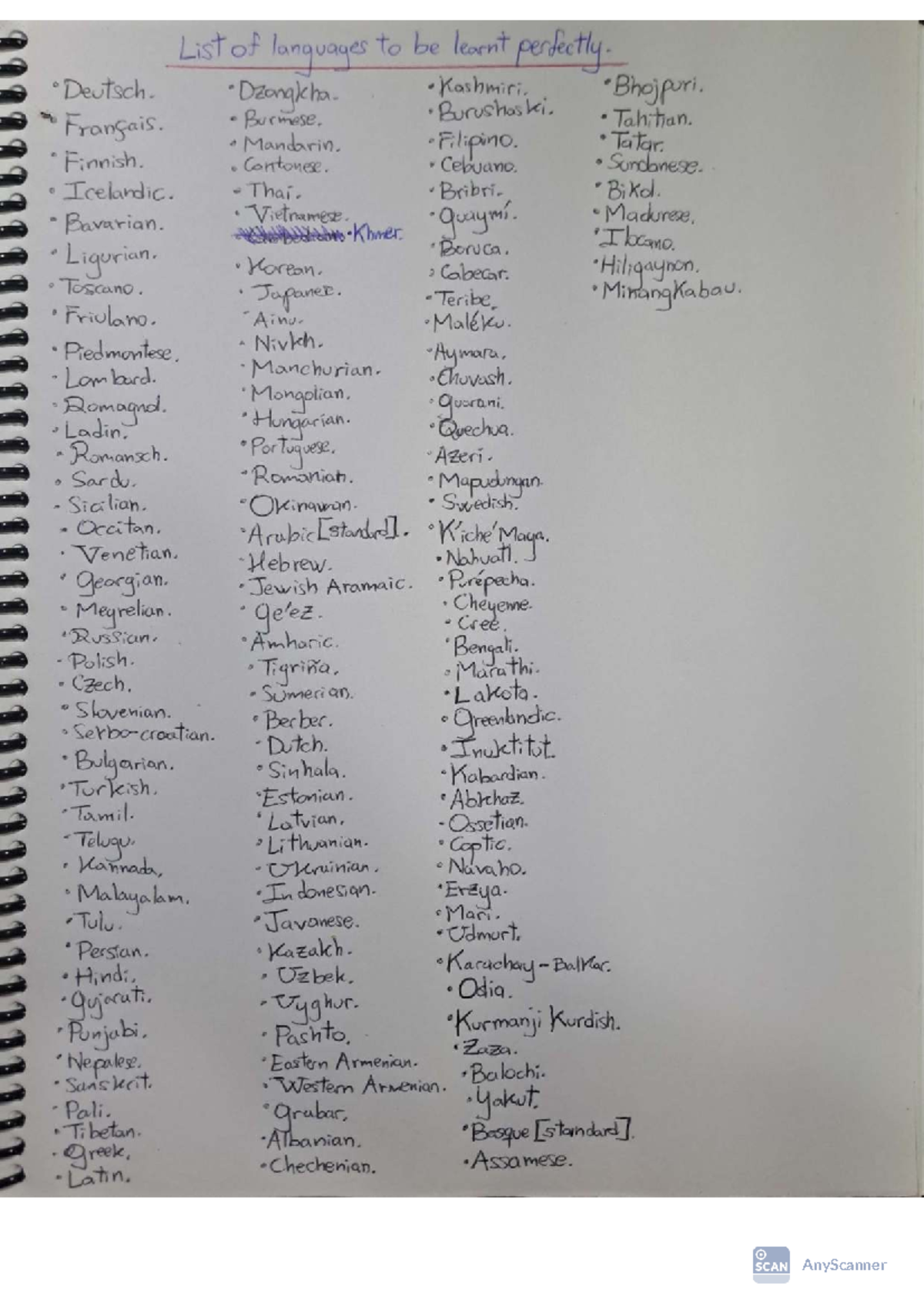 Iosef - Language Learning List: Diverse Languages to Master - Studocu