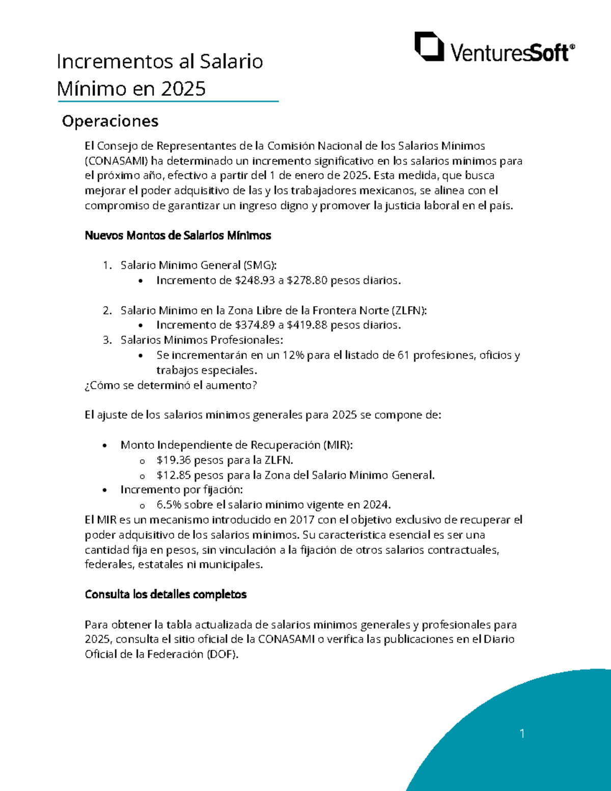 9686 Incremento a los Salarios Mínimos 2025 1 Operaciones Incrementos