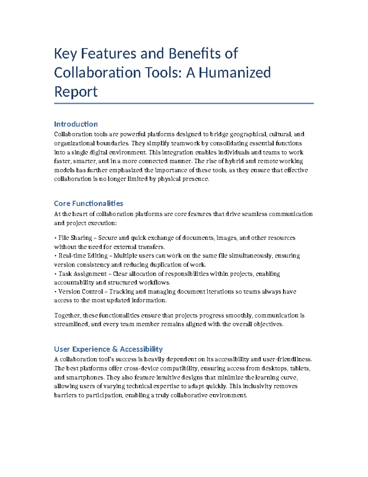 Collaboration Tools Report: Key Features & Benefits Explained - Studocu