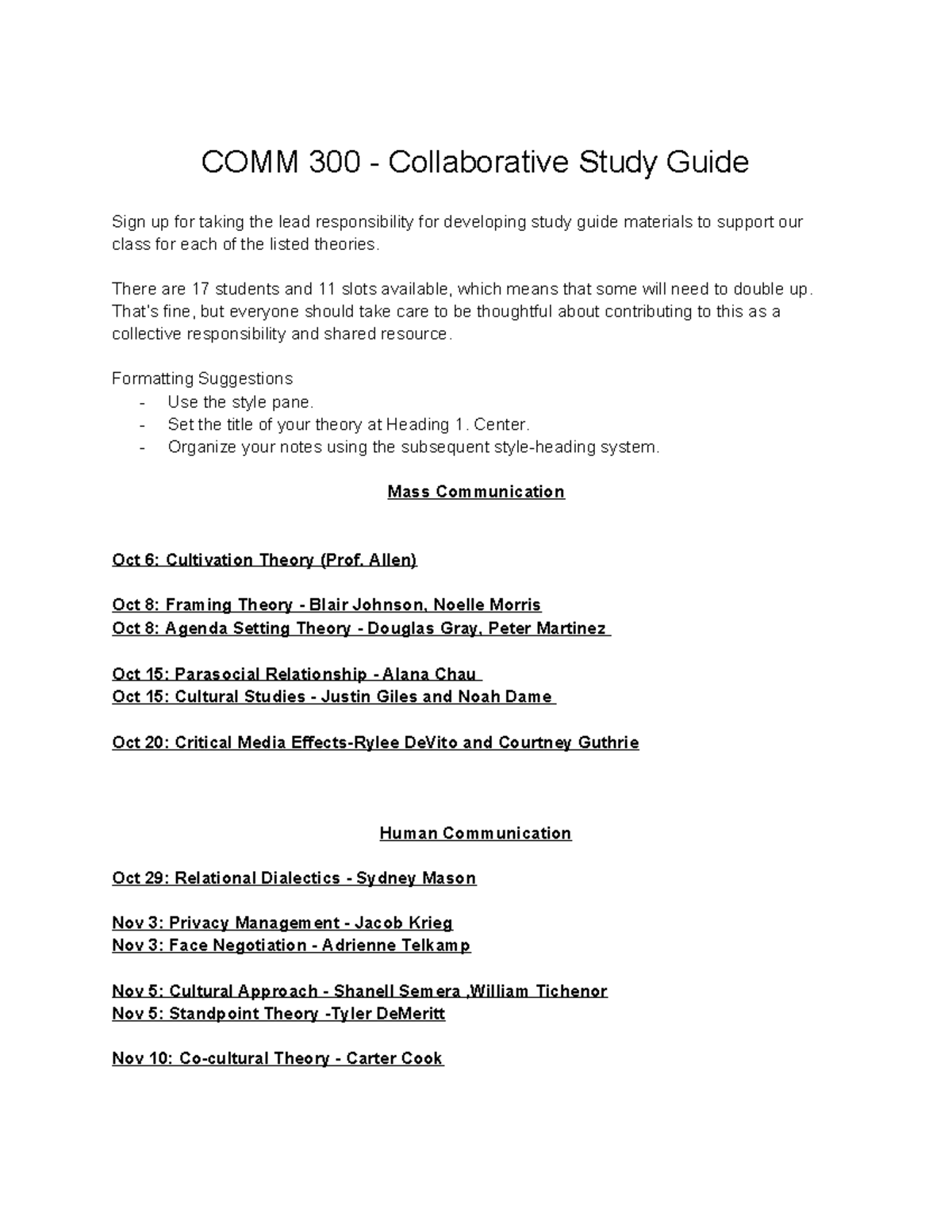 COMM 300 Collaborative Study Guide: Theories in Media Studies - Studocu
