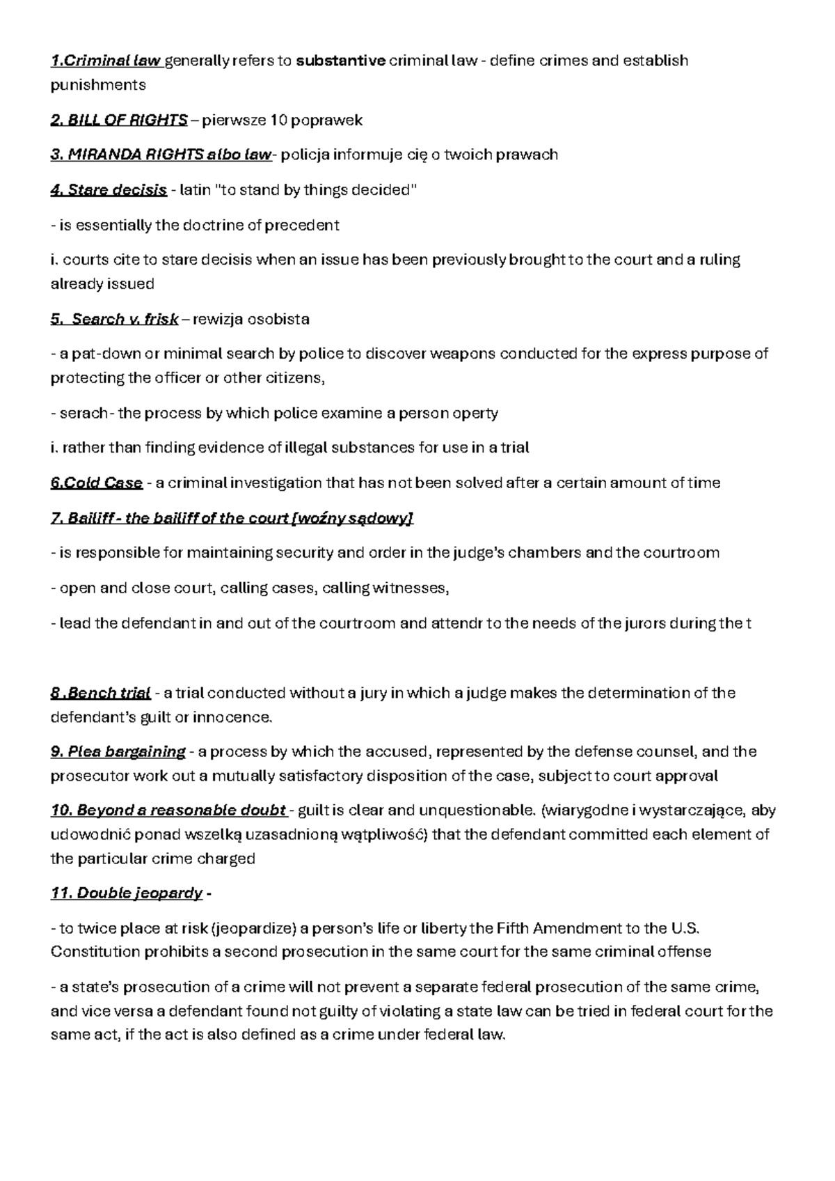 Criminal Law Overview: Key Concepts and Terms (Course Code: AAA) - Studocu