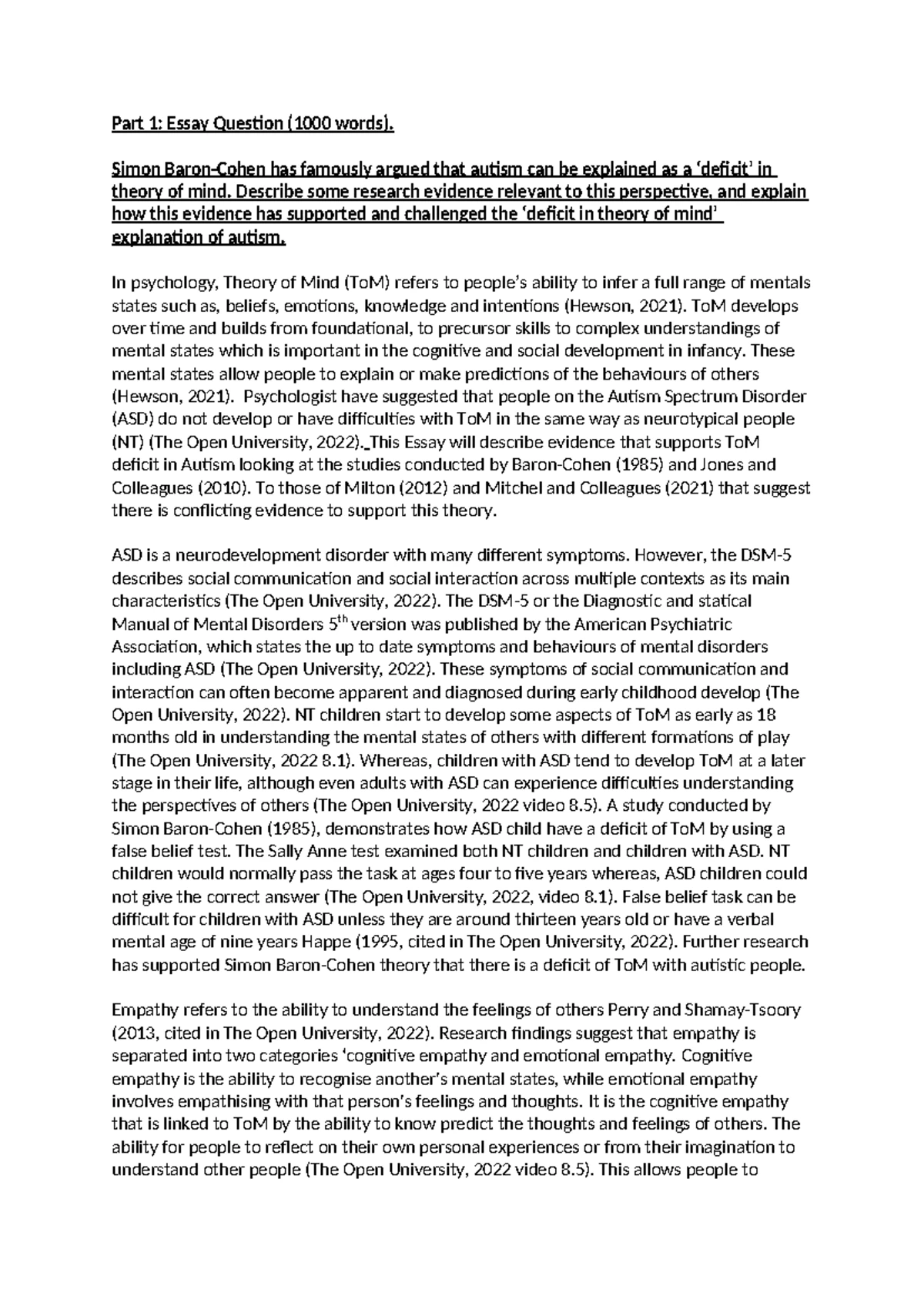 TMA 01 for DD102 - Assignment level one - Part 1: Written exercise In ...