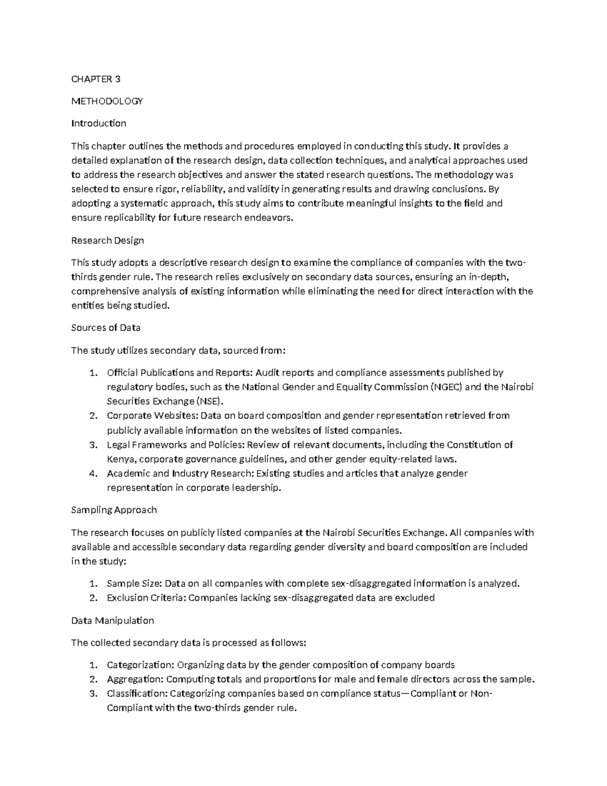 CHAPTER 3 METHODOLOGY: Research Design & Data Analysis Techniques - Studocu