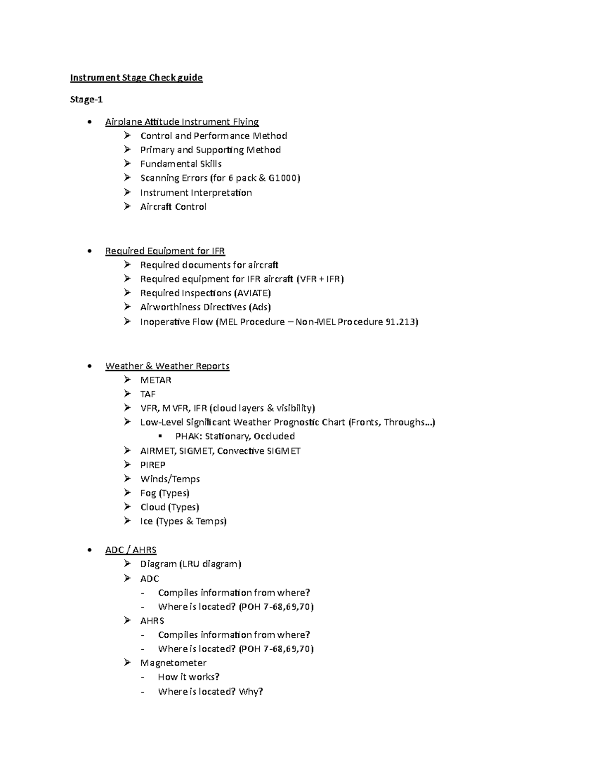 New 2024 IR Stage Check Guide: Instrument Flying Control & Performance ...