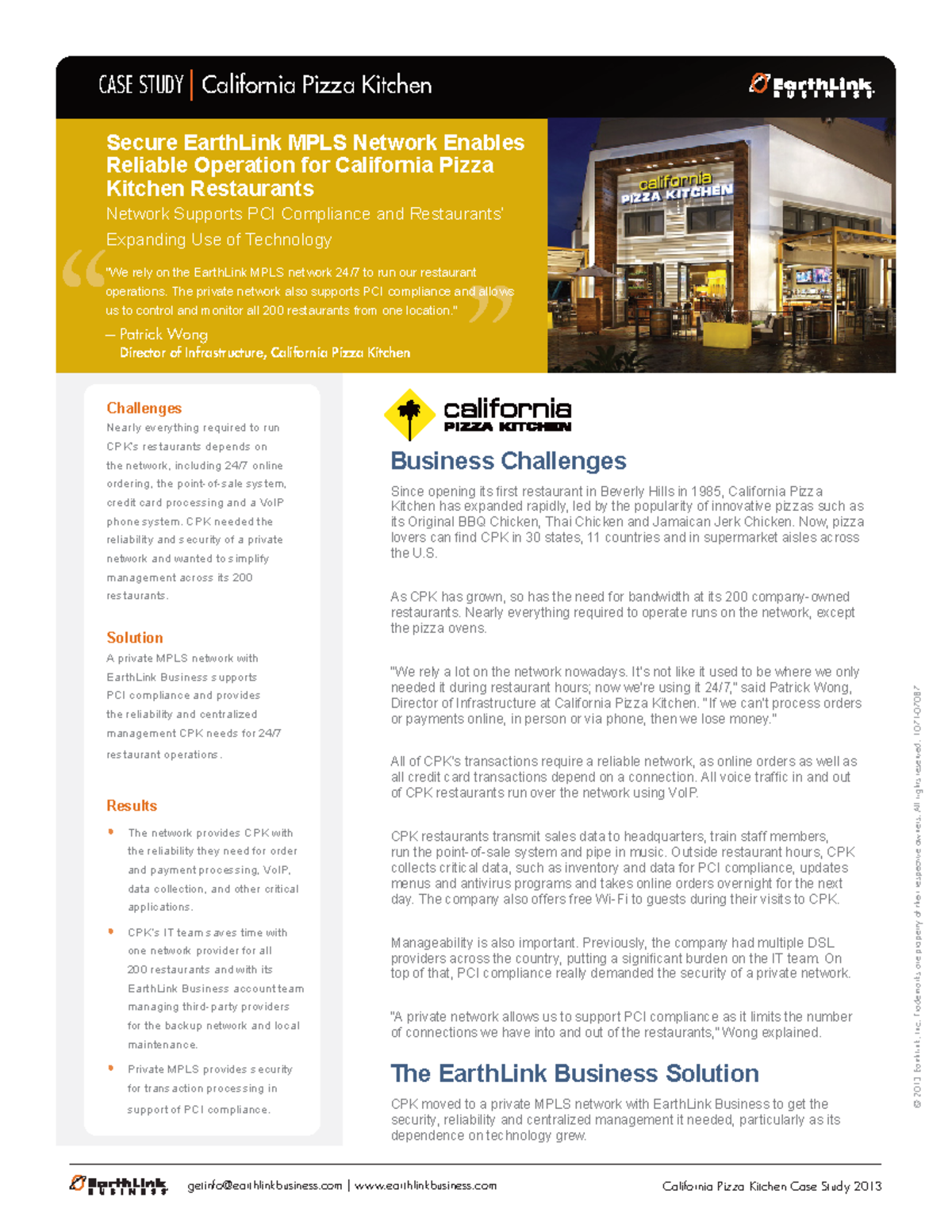California Pizza Kitchen Case Study: MPLS Network for Reliable Ops ...