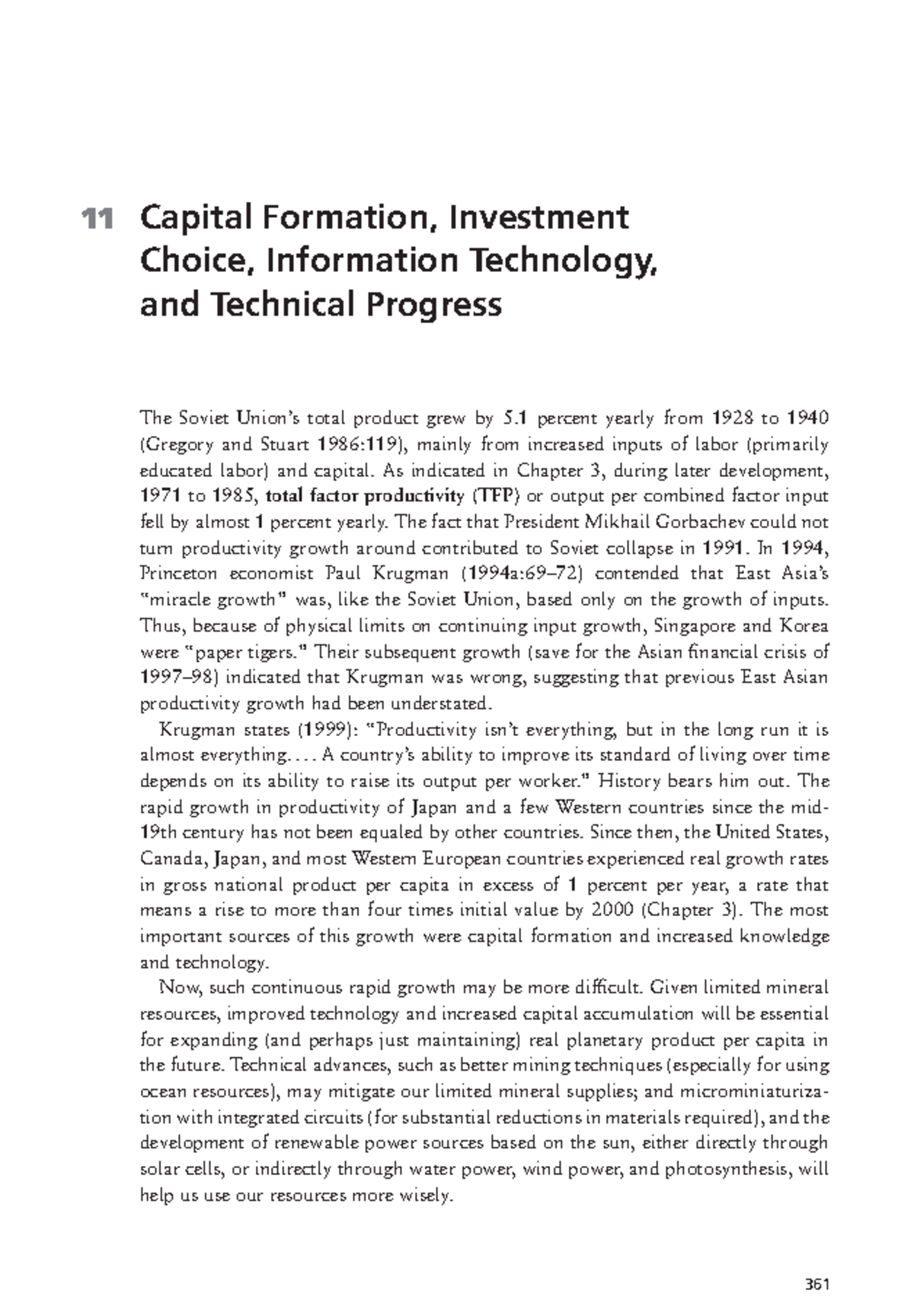 Chapter 11: Capital Formation, Investment Choice, and Tech Progress in ...