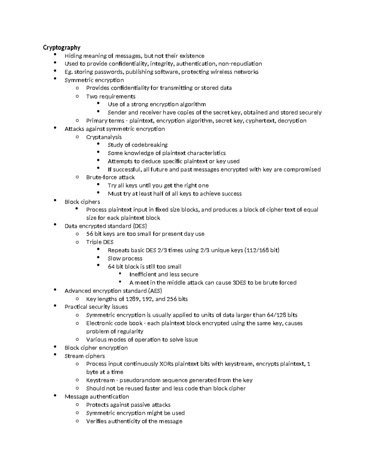 Sfwrtech 3CS3 - Week 3 - these are lecture notes - Cryptography Hiding ...