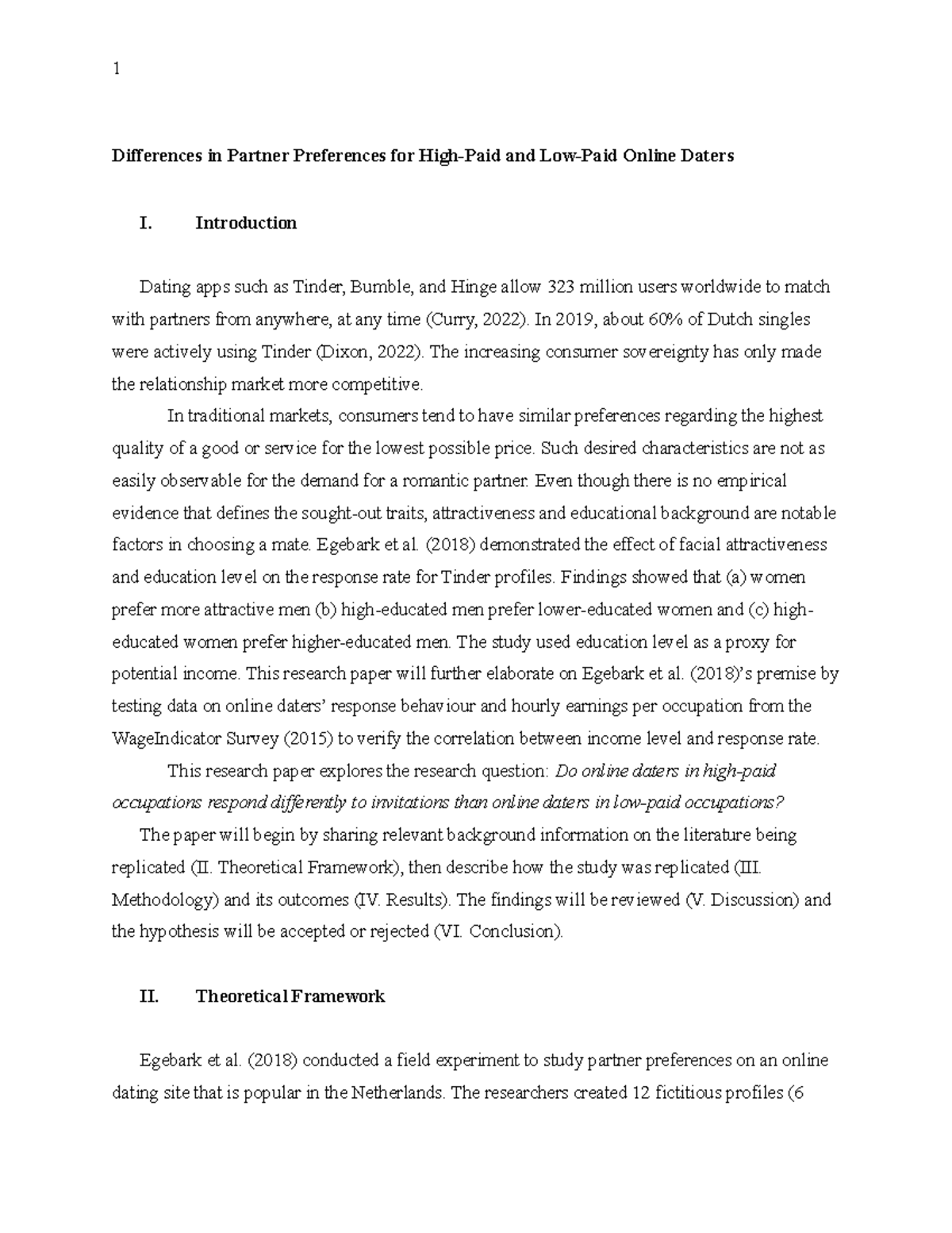 EBE Research Paper: Partner Preferences in High-Paid vs. Low-Paid ...