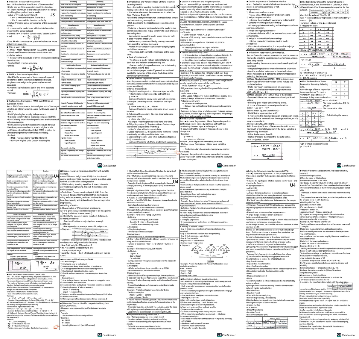 ML - BCT END SEM Exam Notes and Key Concepts - Studocu