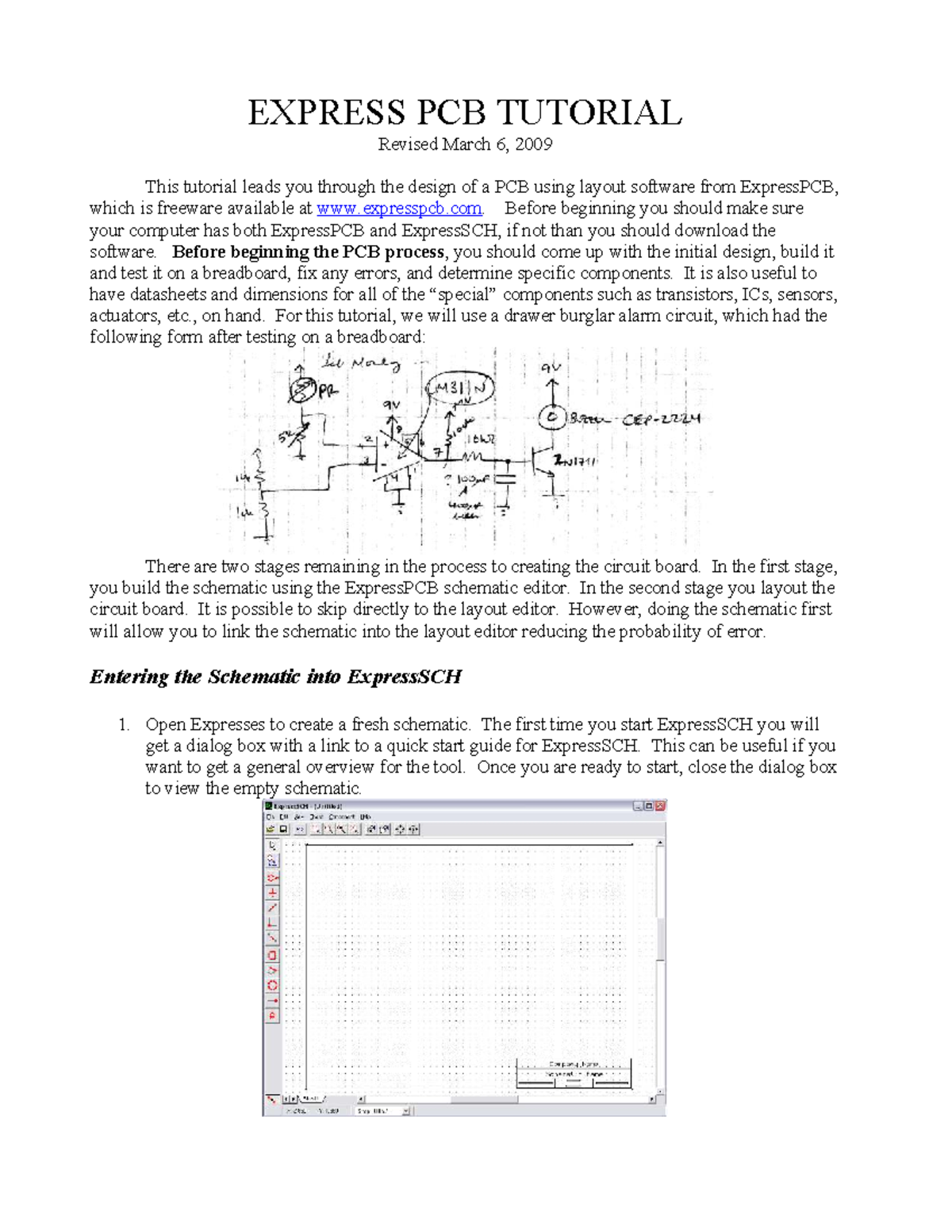 1. Express PCB Tutorial - EXPRESS PCB TUTORIAL Revised March 6, 2009 ...