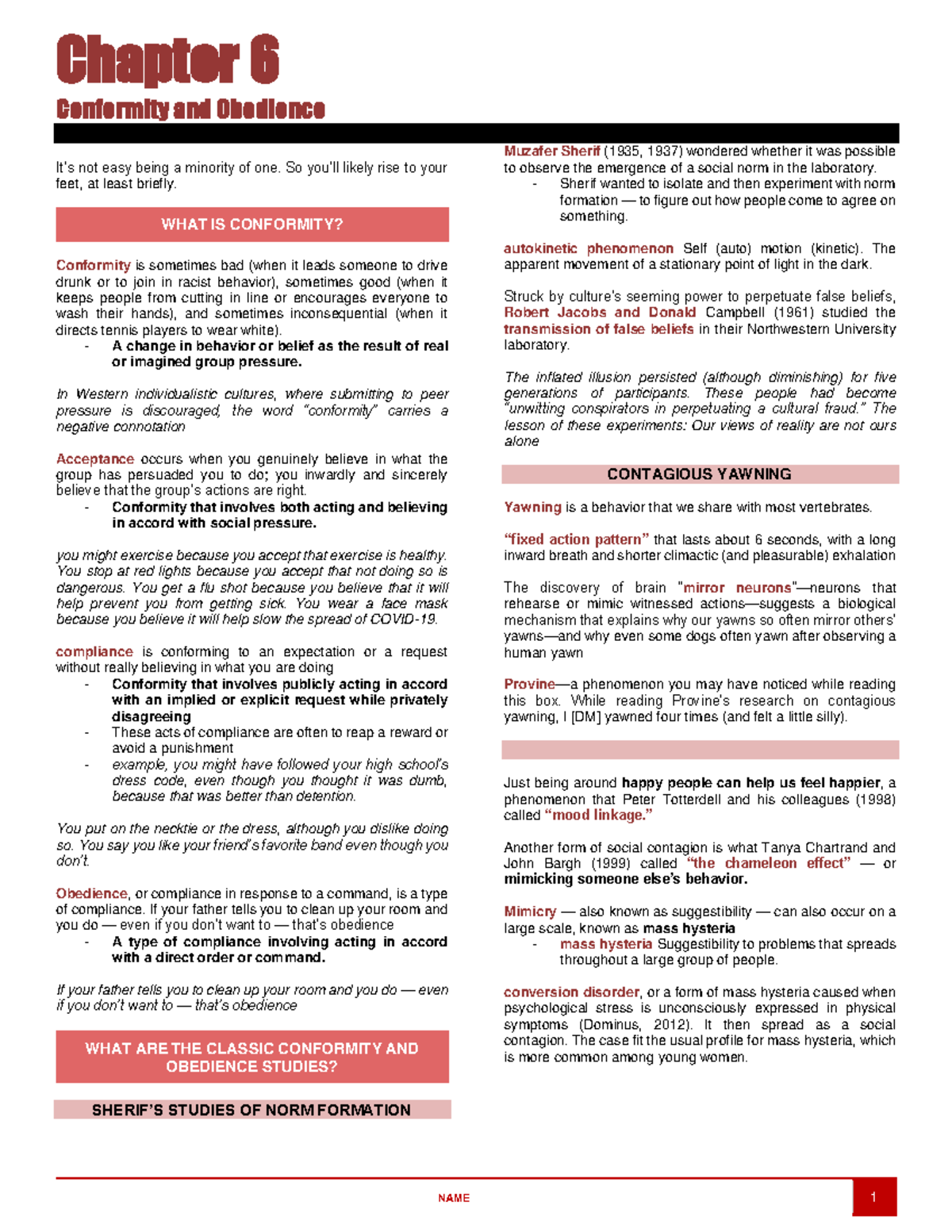 Chapter 6: Conformity and Obedience in Social Psychology - Studocu