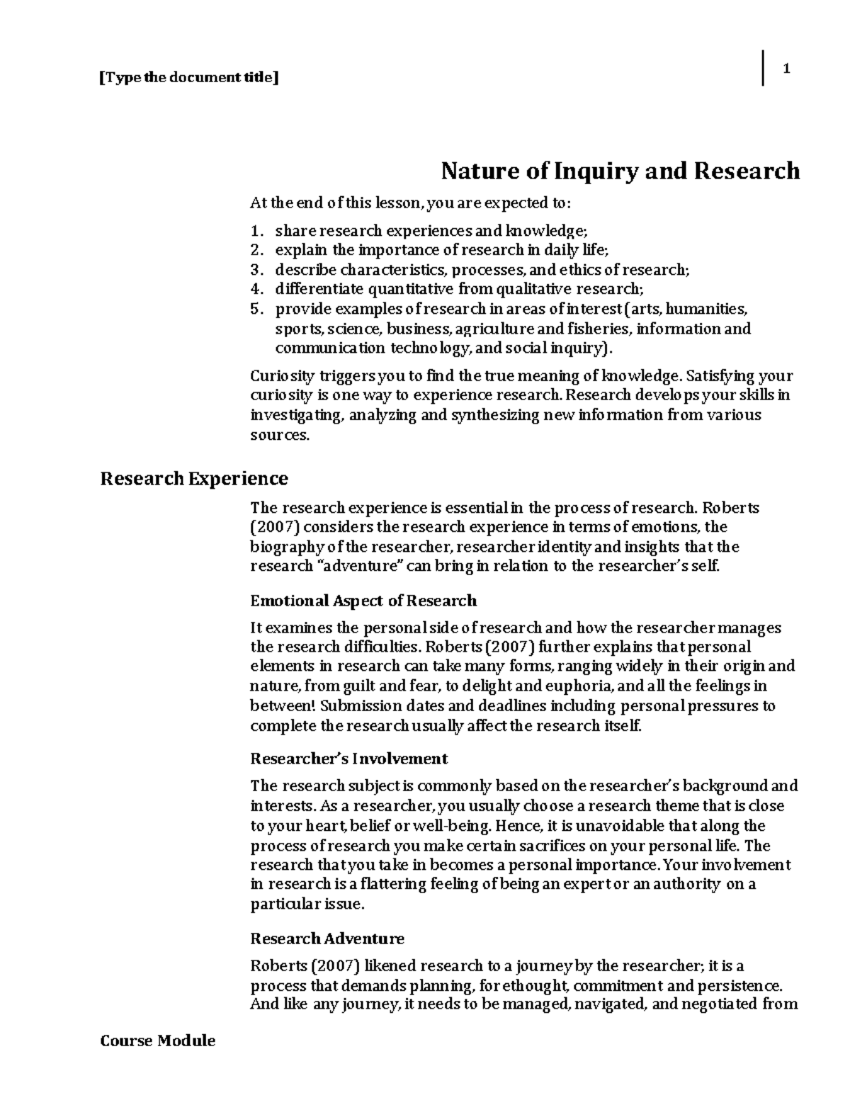 Week 001- 003 Contextual Research in Daily Life 1-Nature of Inquiry and ...
