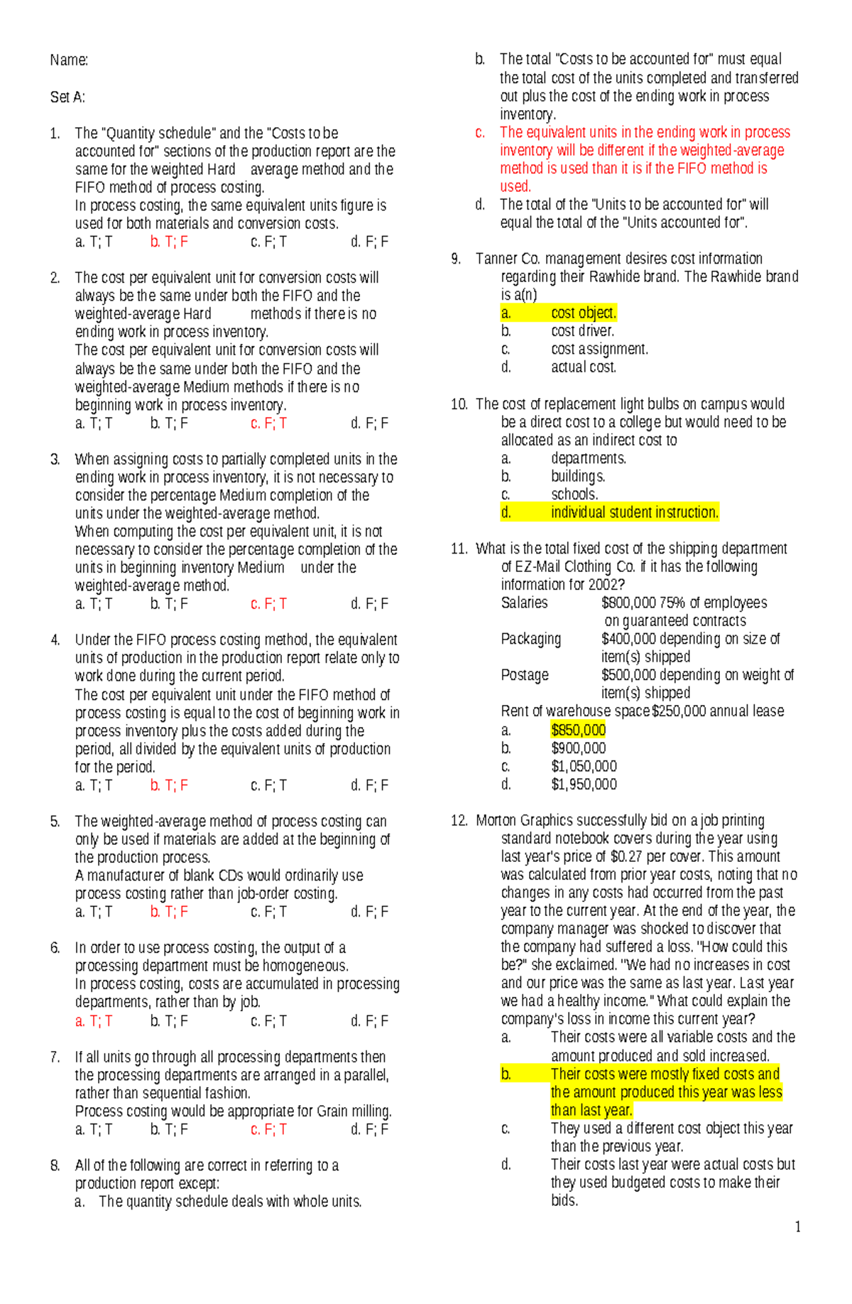 PB 3 Cost Accounting: FIFO Method & CVP Analysis Notes - Studocu