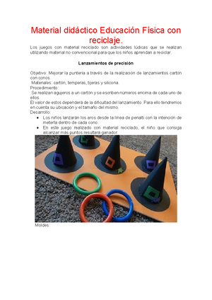 Juegos con material reciclado educacion fisica online