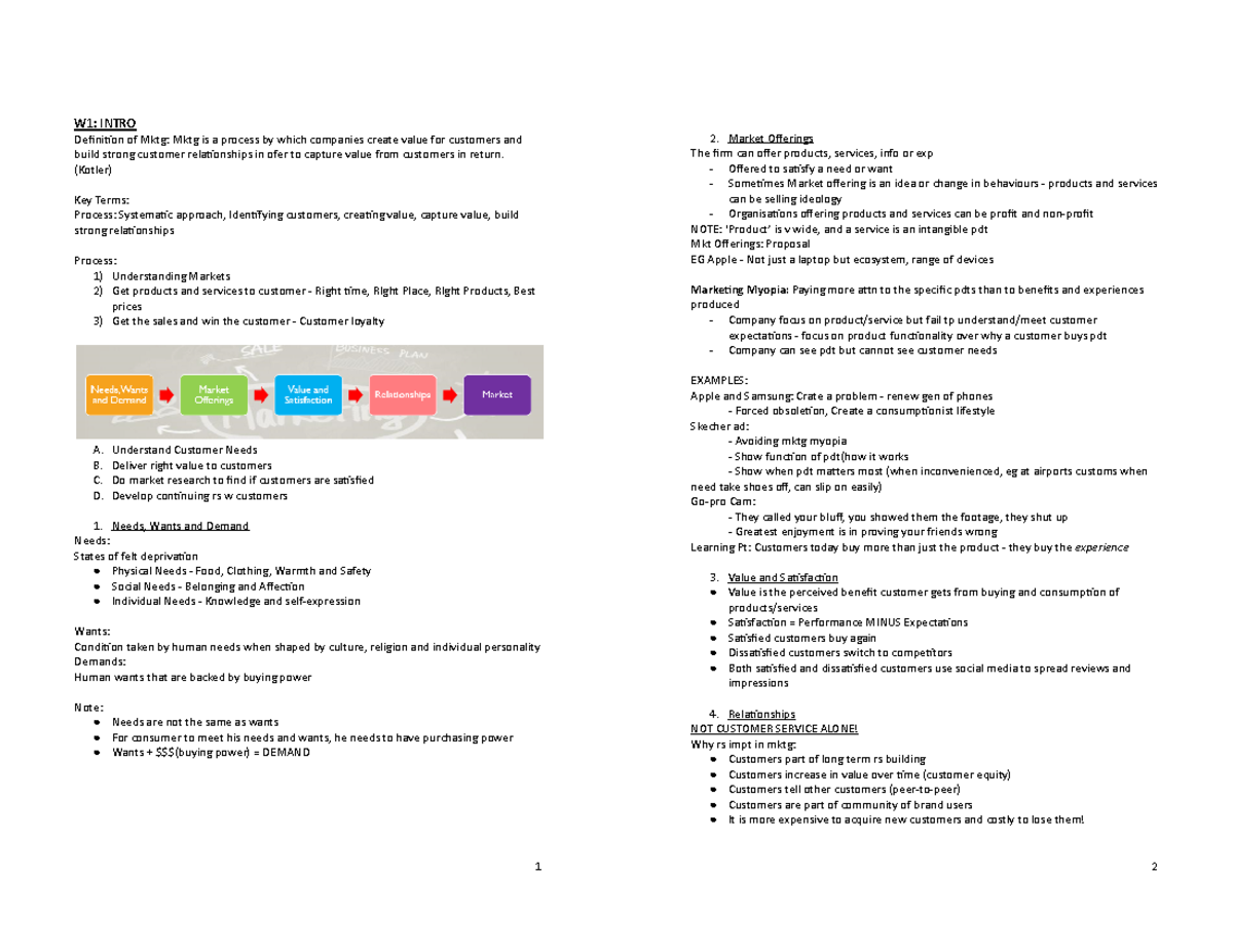 MKTG Midterm Exam Study Notes: Key Concepts & Strategies - Studocu