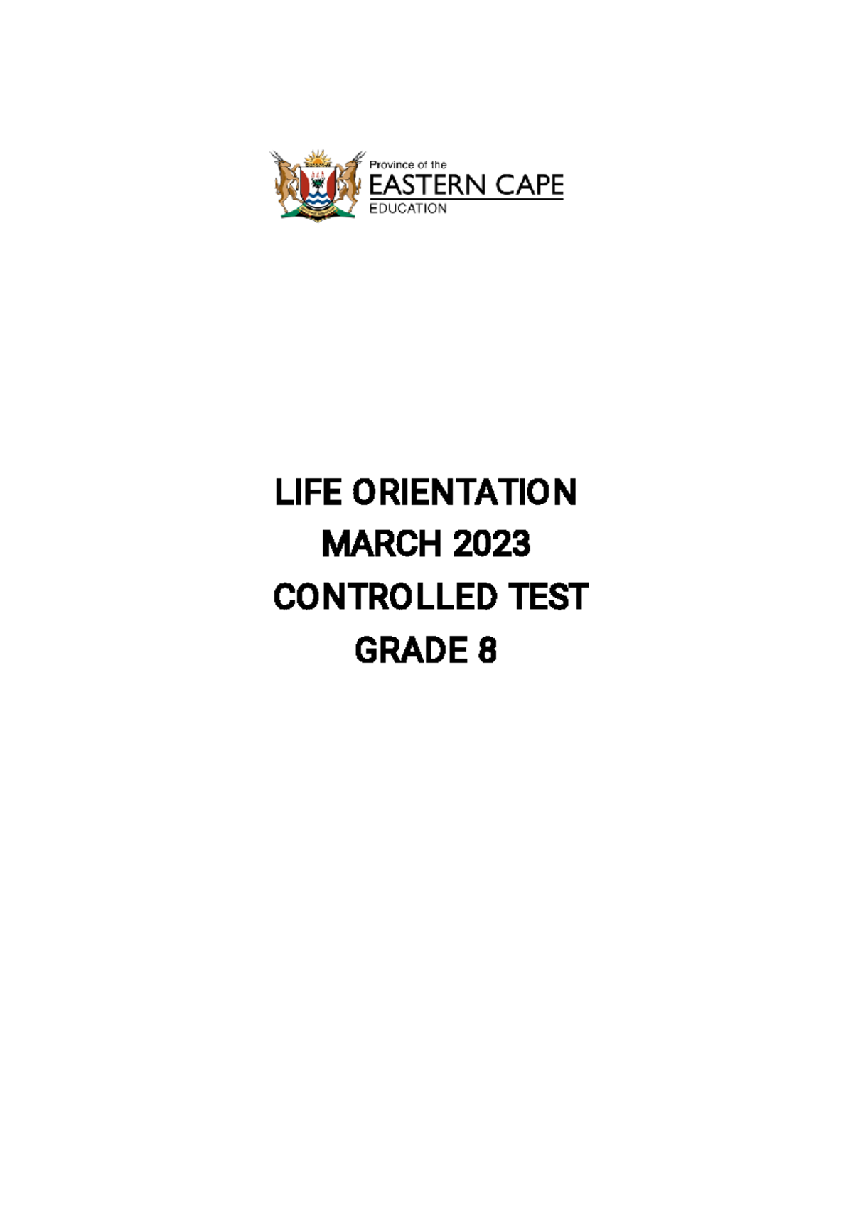 Life Orientation Grade 8 Mid-Year Exam Review and Memorandum - Studocu