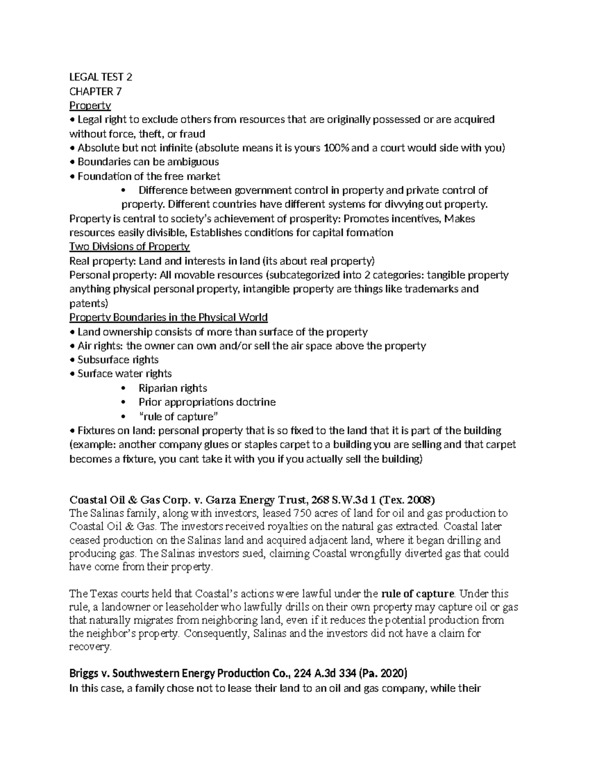LEGAL NOTES EXAM 2: CHAPTER 7 - Property Rights and Ownership - Studocu