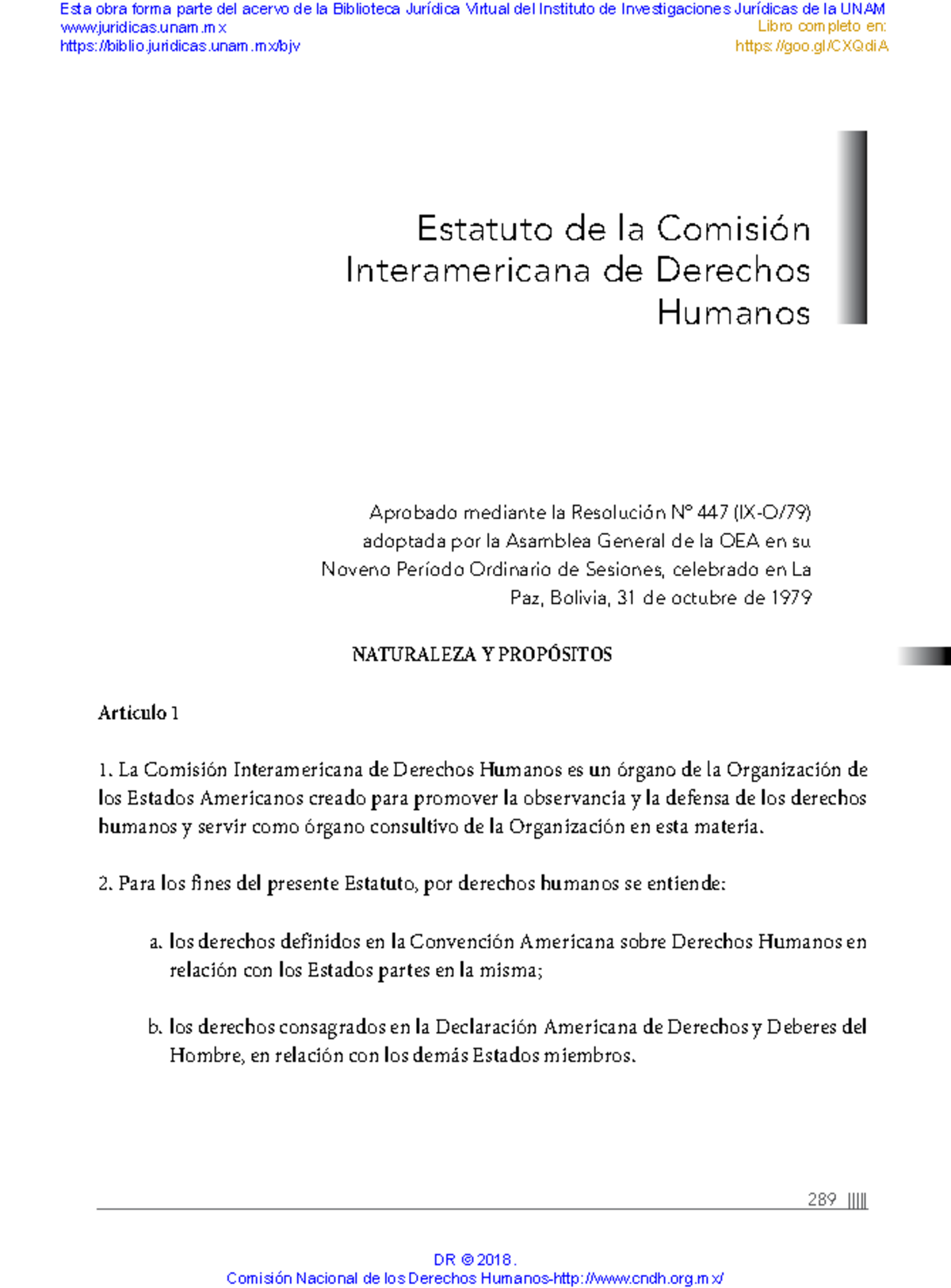 Estatuto de la Comisión Interamericana de Derechos Humanos (CIDH ...