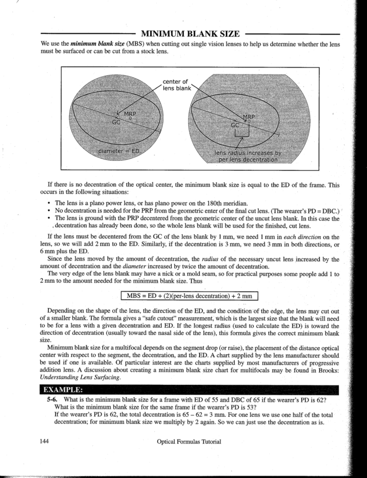 Calculating Minimum Blank Size for Lenses: MBS & ED Explained - Studocu