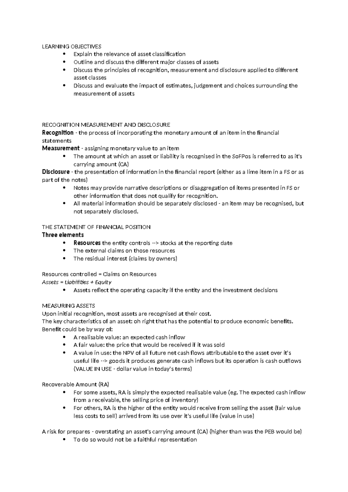 ARA 101: Lecture 3 Notes on Asset Classification & Measurement ...
