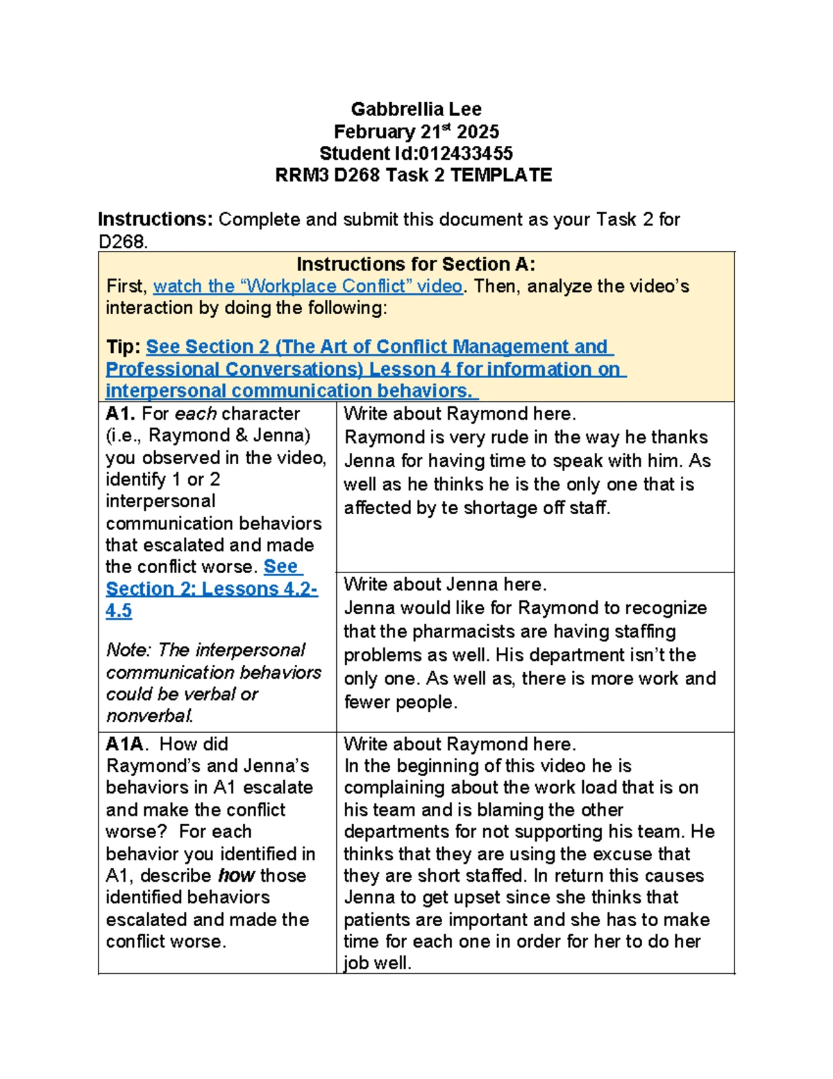 RRM3 D268 Task 3 - Follow the Performance Assessment Resource Guide to ...