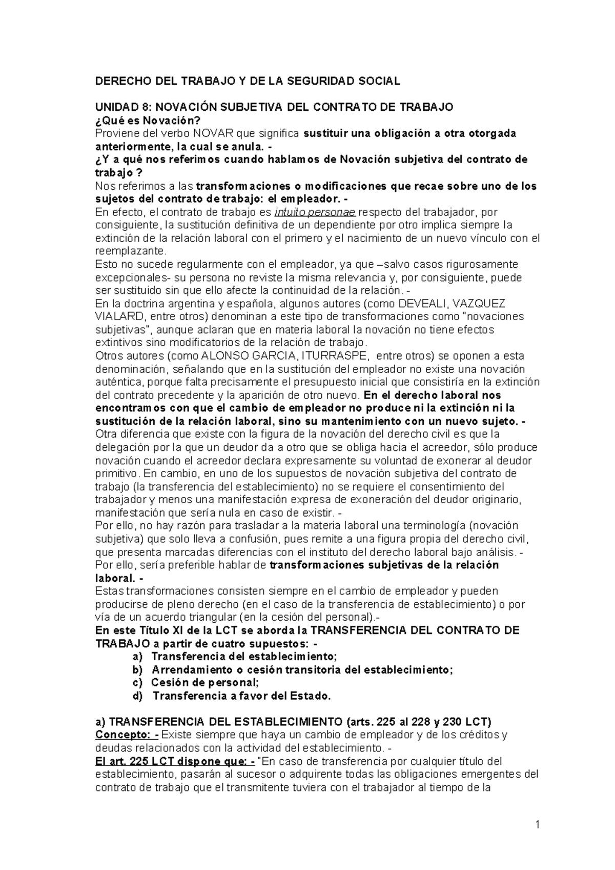 Resumen derecho del trabajo 2do parcial - DERECHO DEL TRABAJO Y DE LA ...