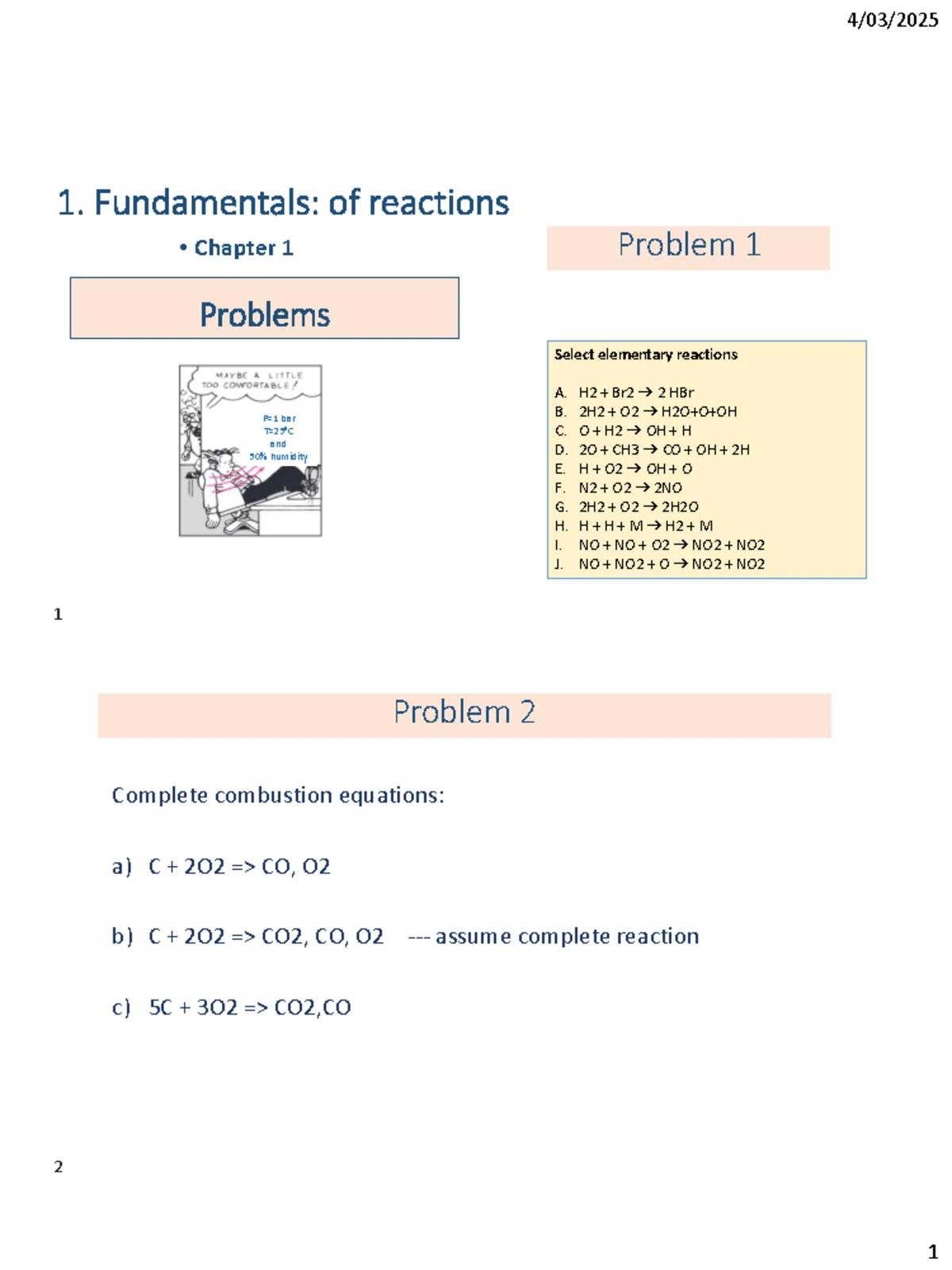 Thermo - Problems - Practice questions - 10/03/ 1 2. Fundamentals ...