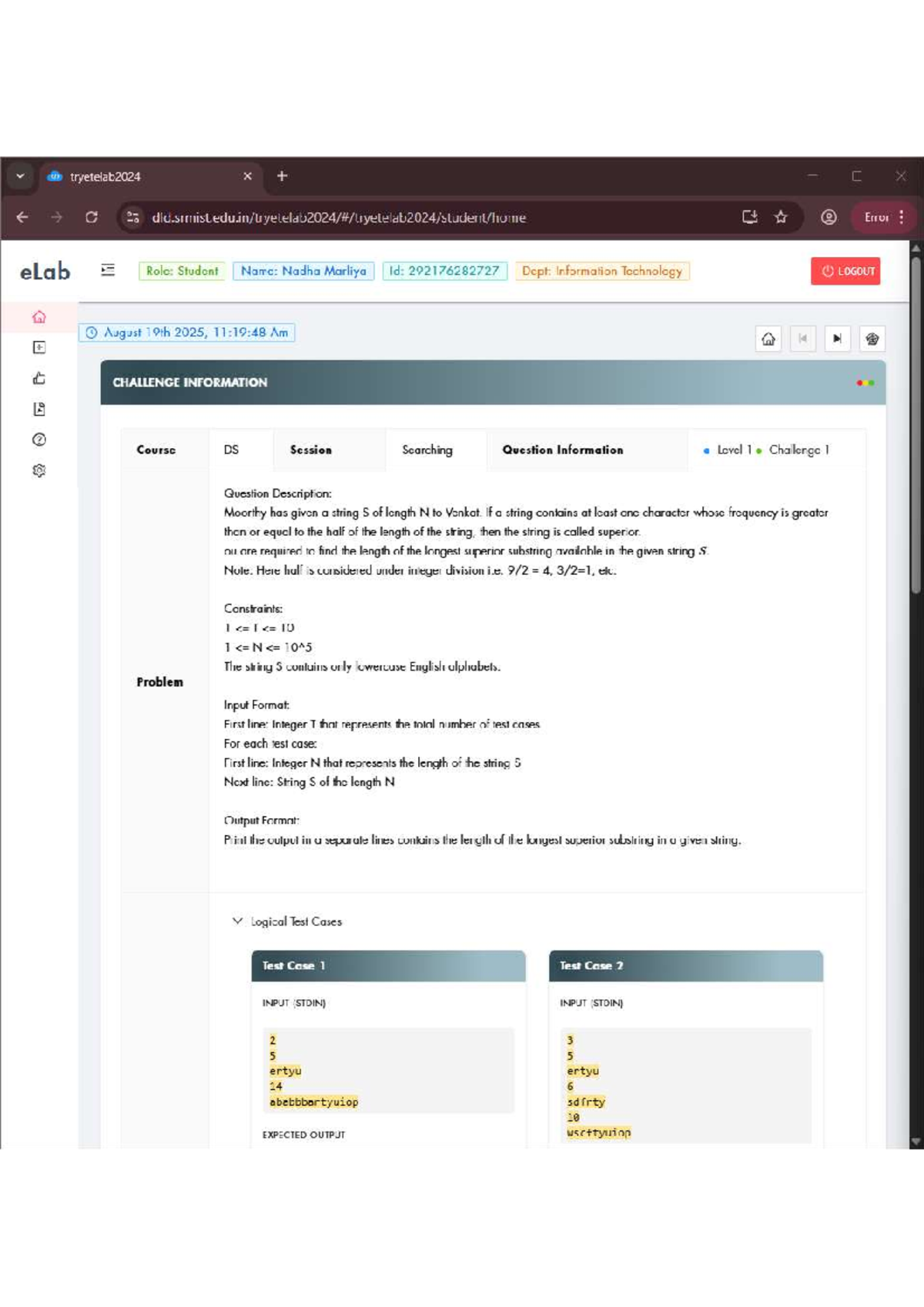DS 2024: Longest Superior Substring Challenge Notes - Studocu