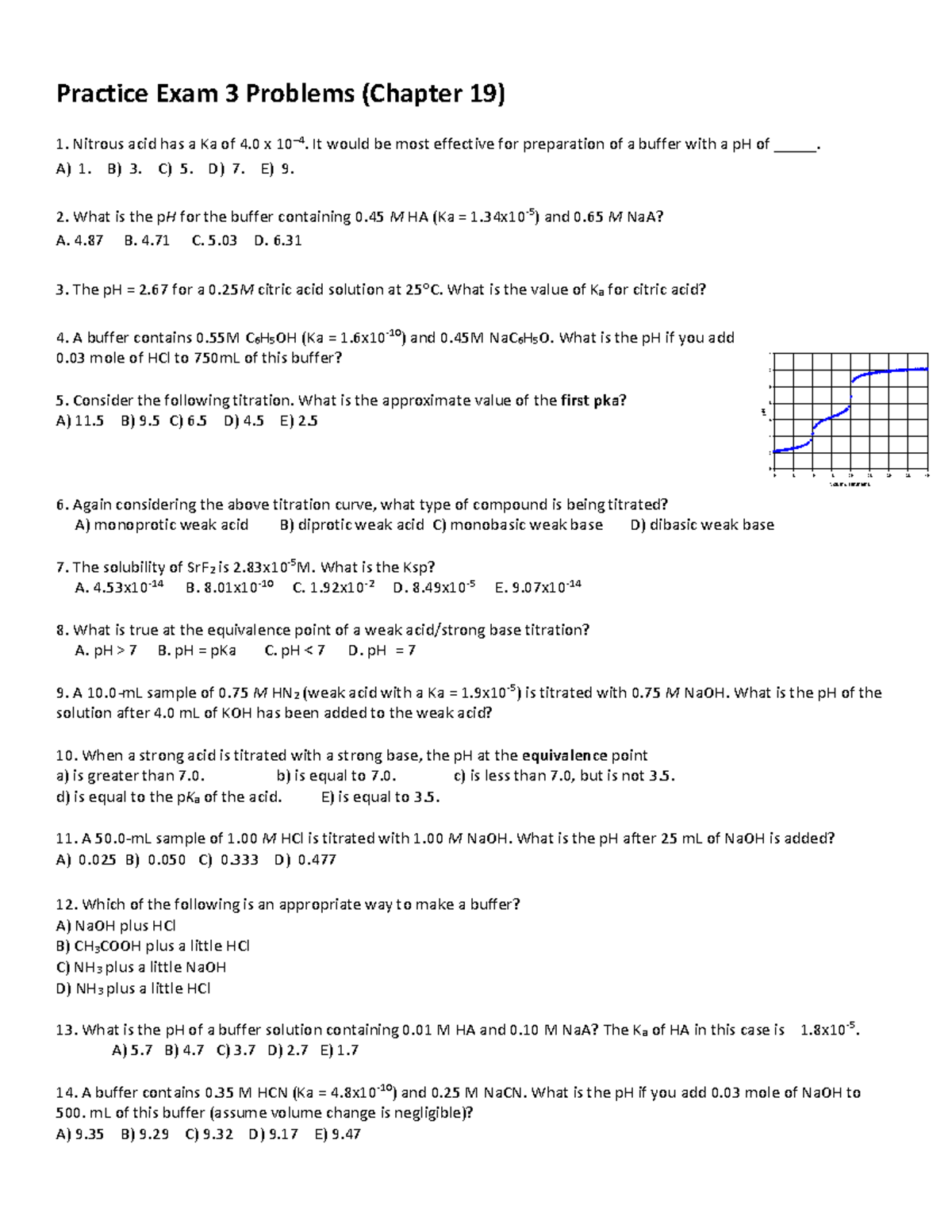 CHEM 1041 Practice Exam 3 Problems (Chapters 19 & 20) - Studocu
