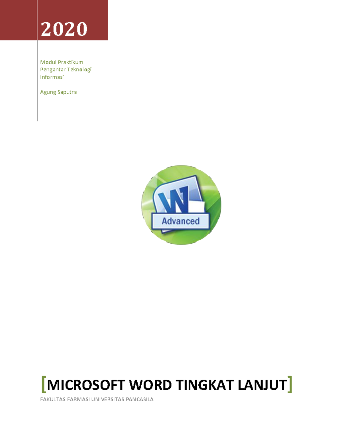 Modul Word PTI 2020: Belajar Microsoft Word Tingkat Lanjut - Studocu