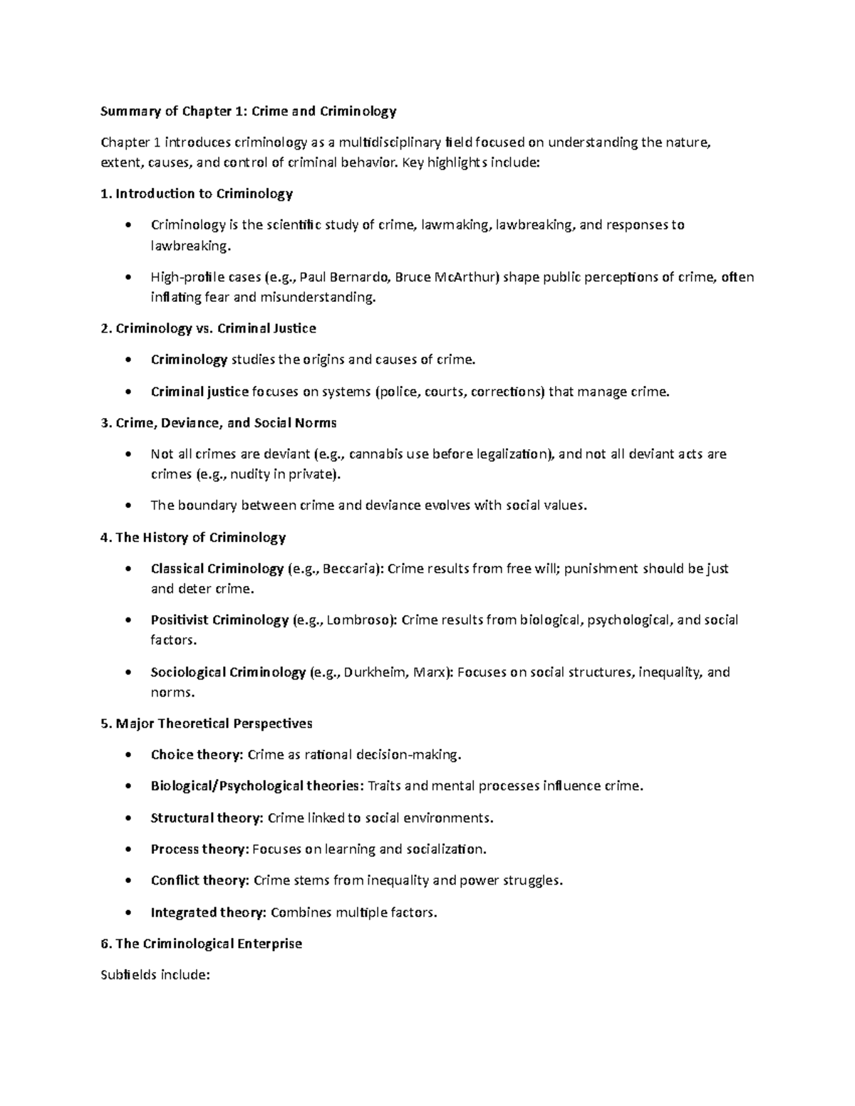 Summary of Chapter 1: Crime and Criminology Insights - Studocu