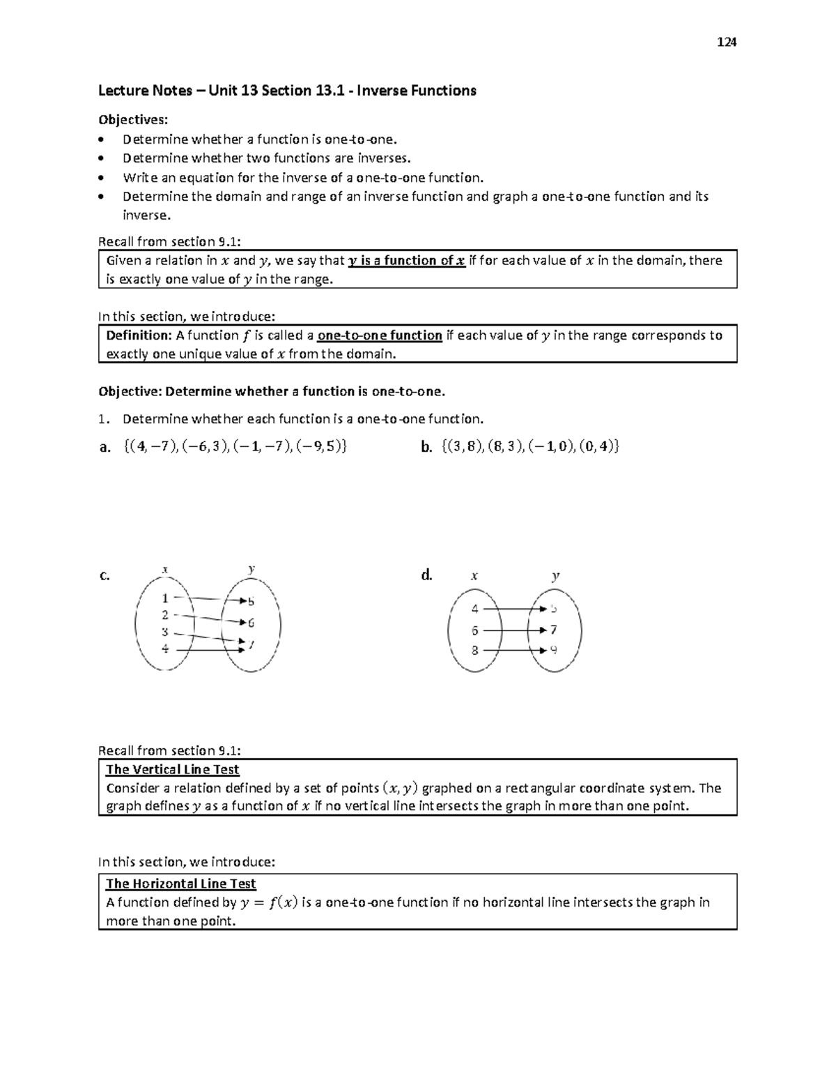 Lecture Notes – Unit 13: Inverse Functions - Studocu